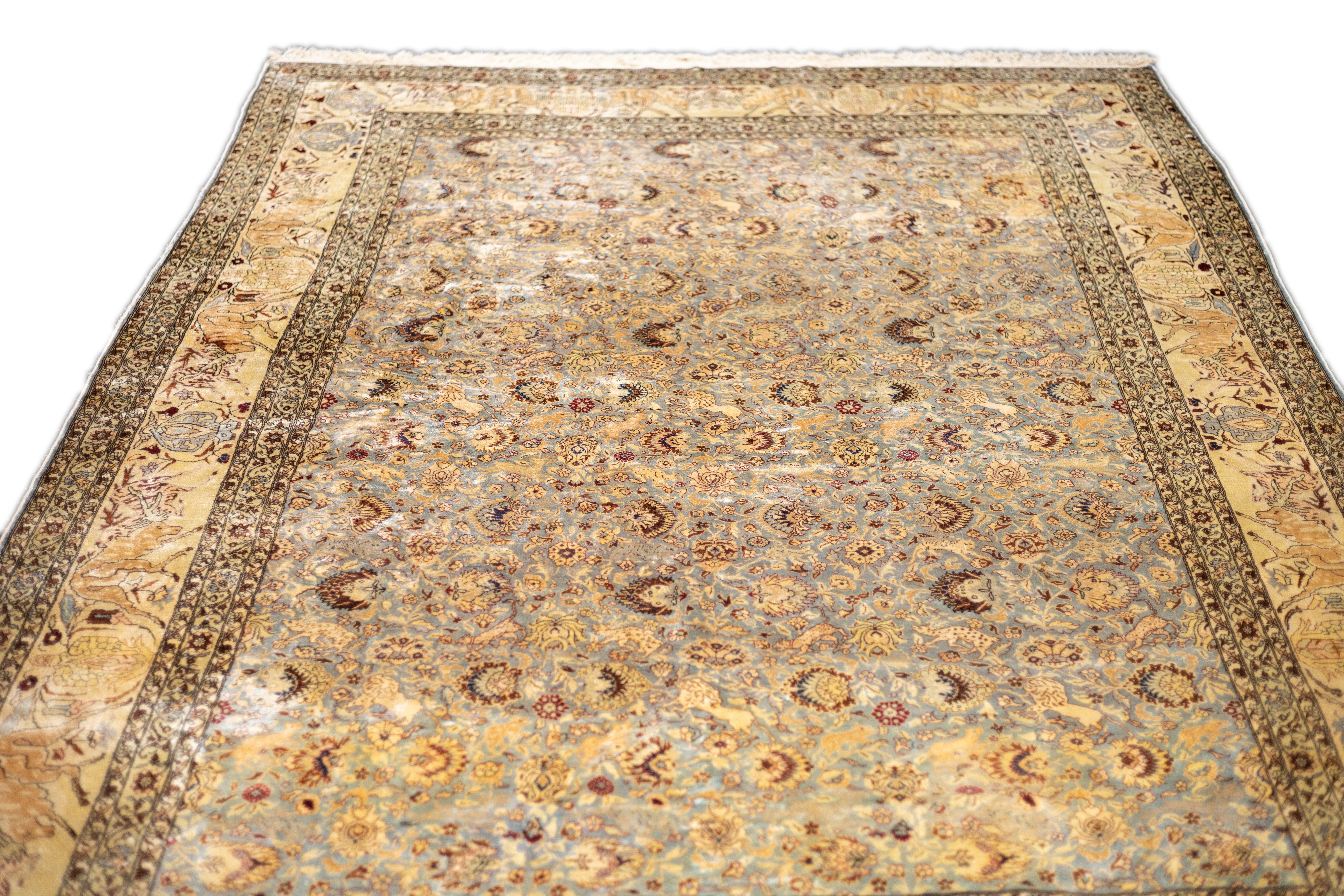 Antique Silk Turkish Hereke Rug 6' 10" x 10' 0"