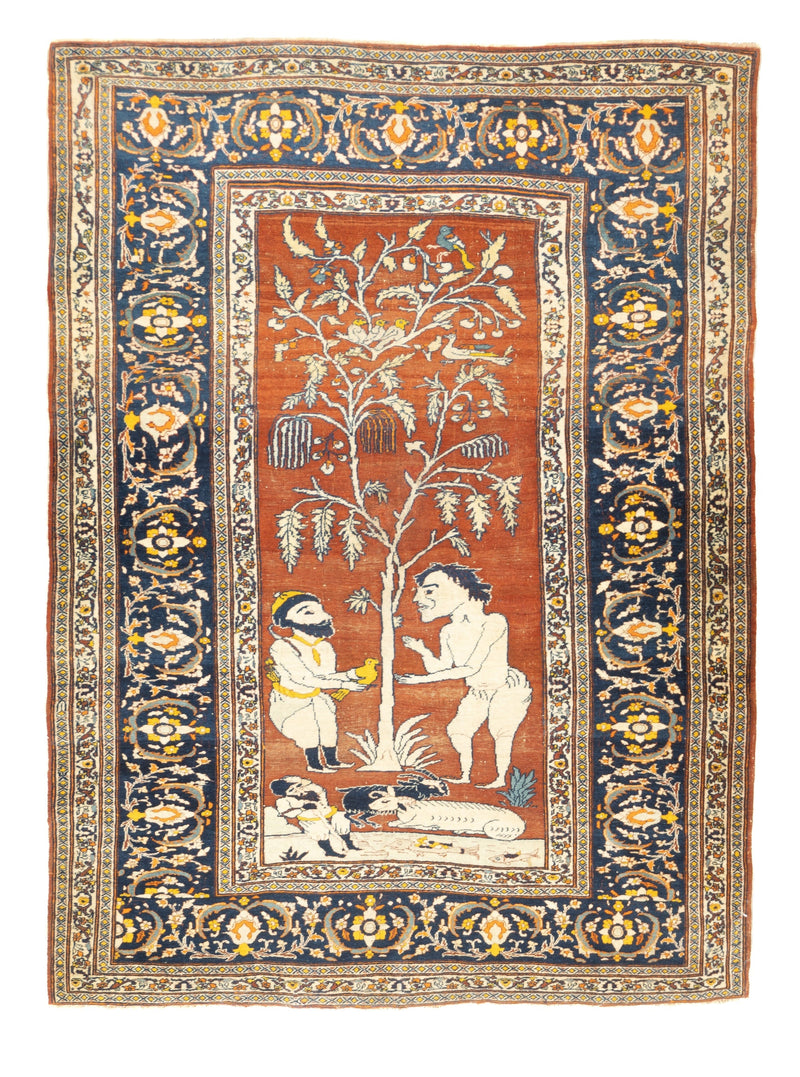 Antique Haji Jalili Tabriz Rug 4'8'' x 6'0