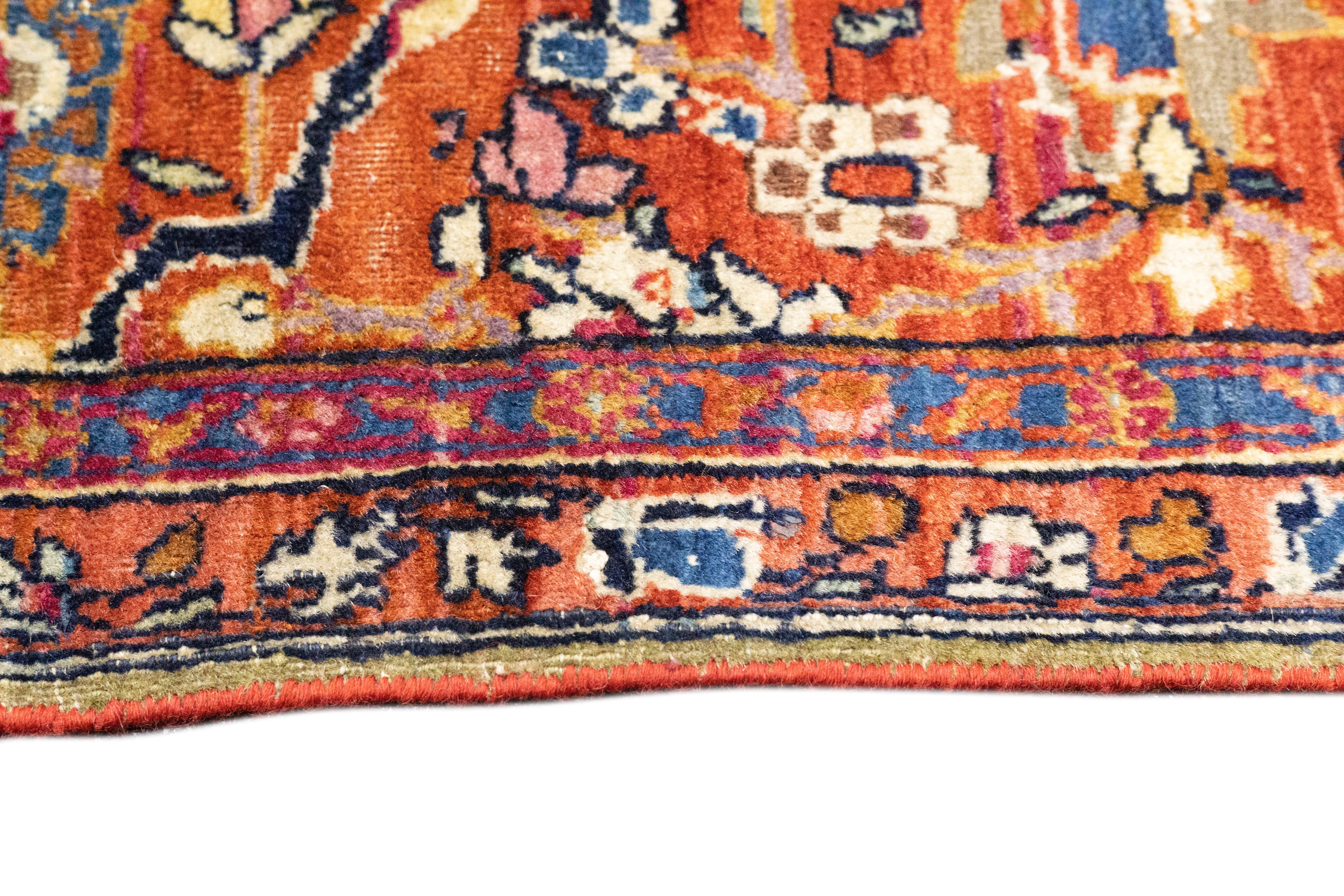 Antique  Kashan Rug 4'6'' x 6'9''
