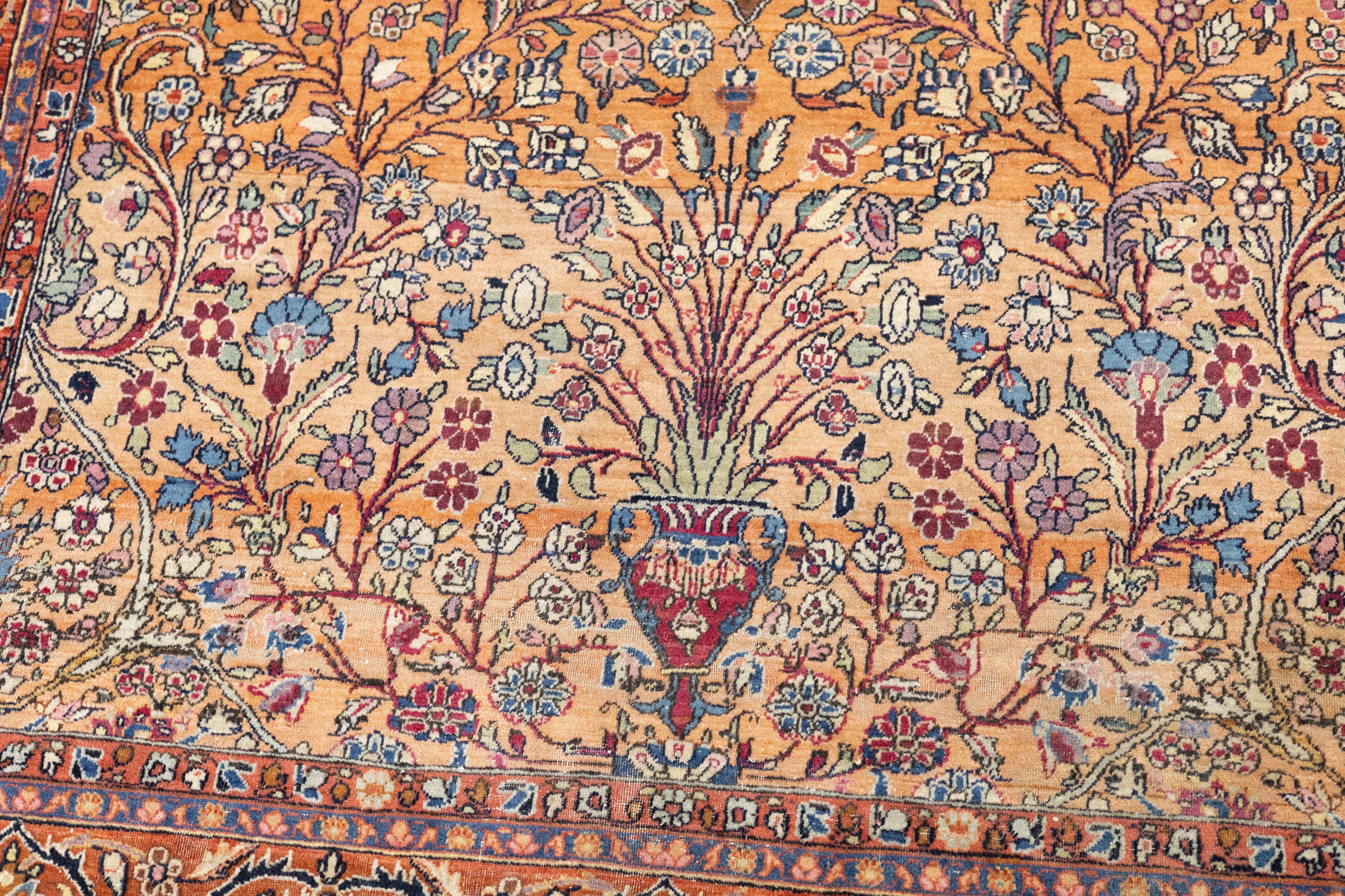 Antique  Kashan Rug 4'6'' x 6'9''