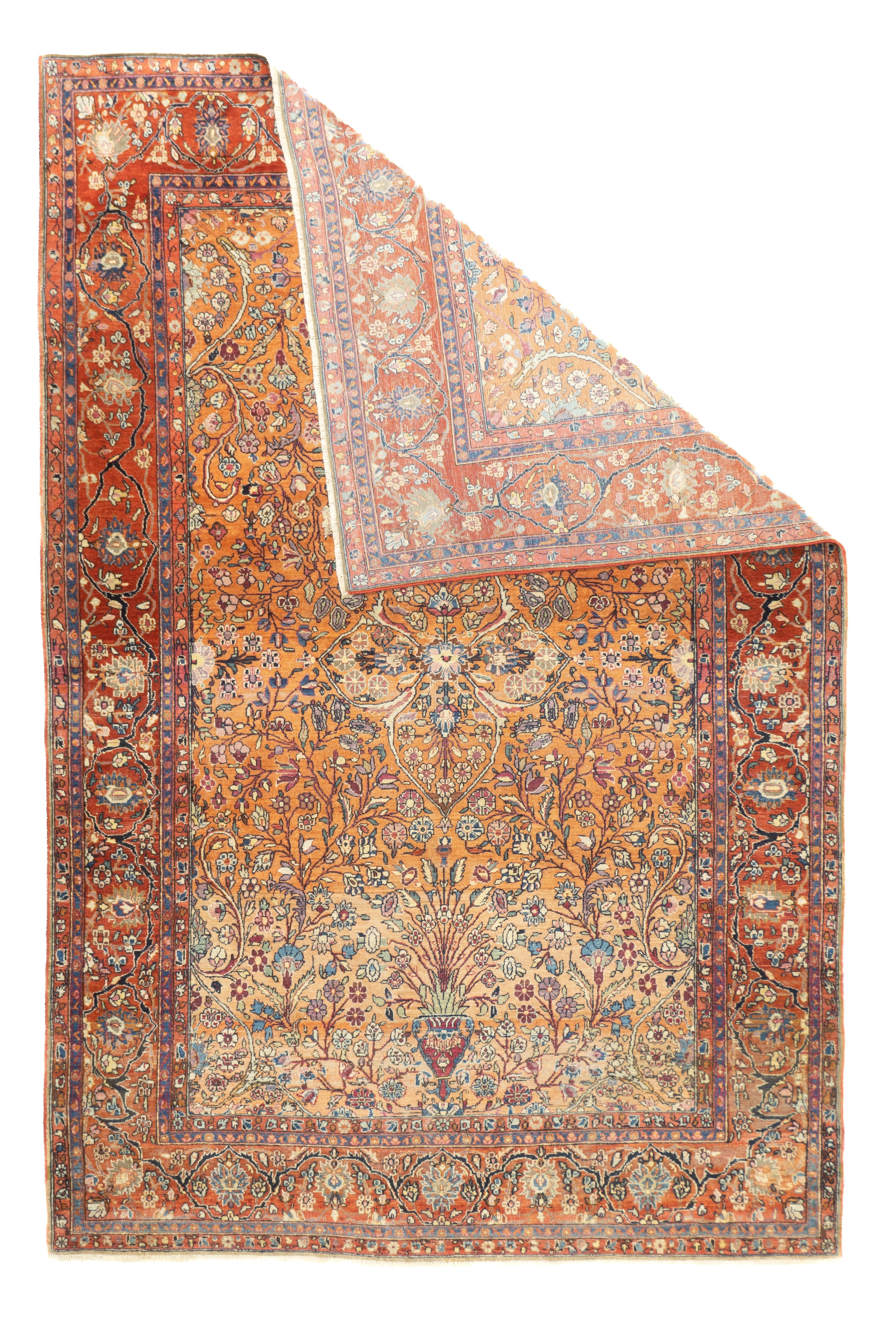 Antique  Kashan Rug 4'6'' x 6'9''