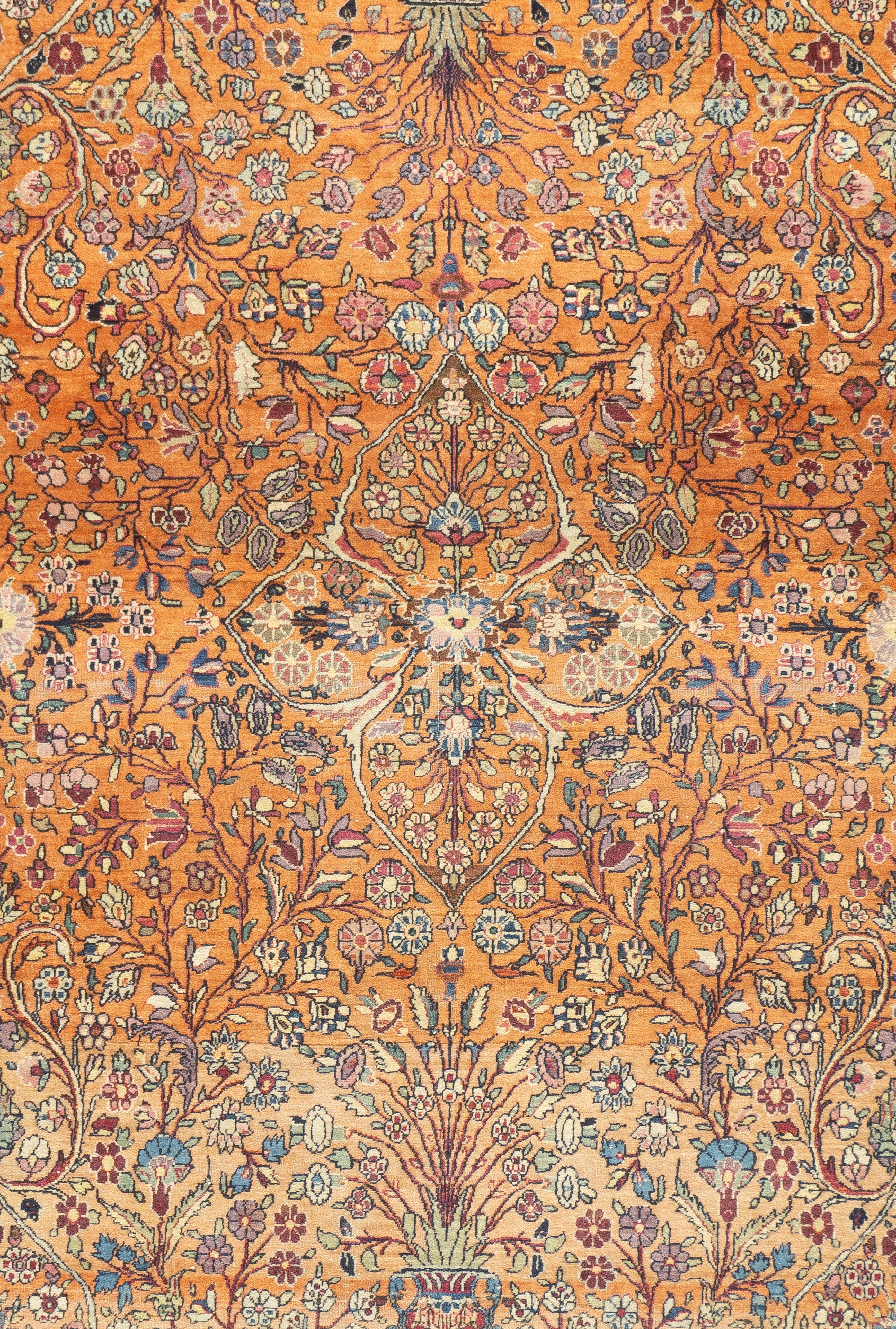 Antique  Kashan Rug 4'6'' x 6'9''