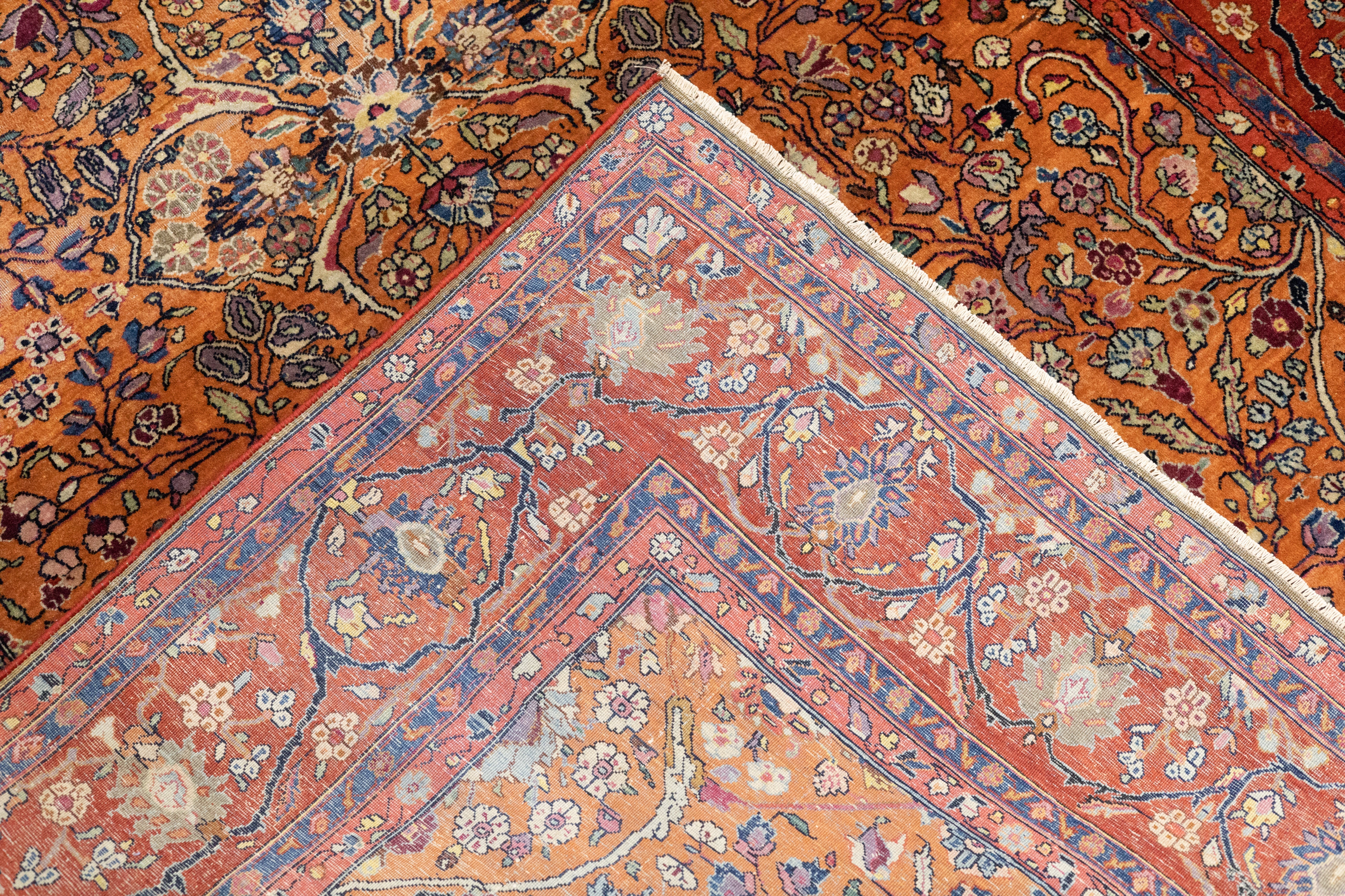 Antique  Kashan Rug 4'6'' x 6'9''