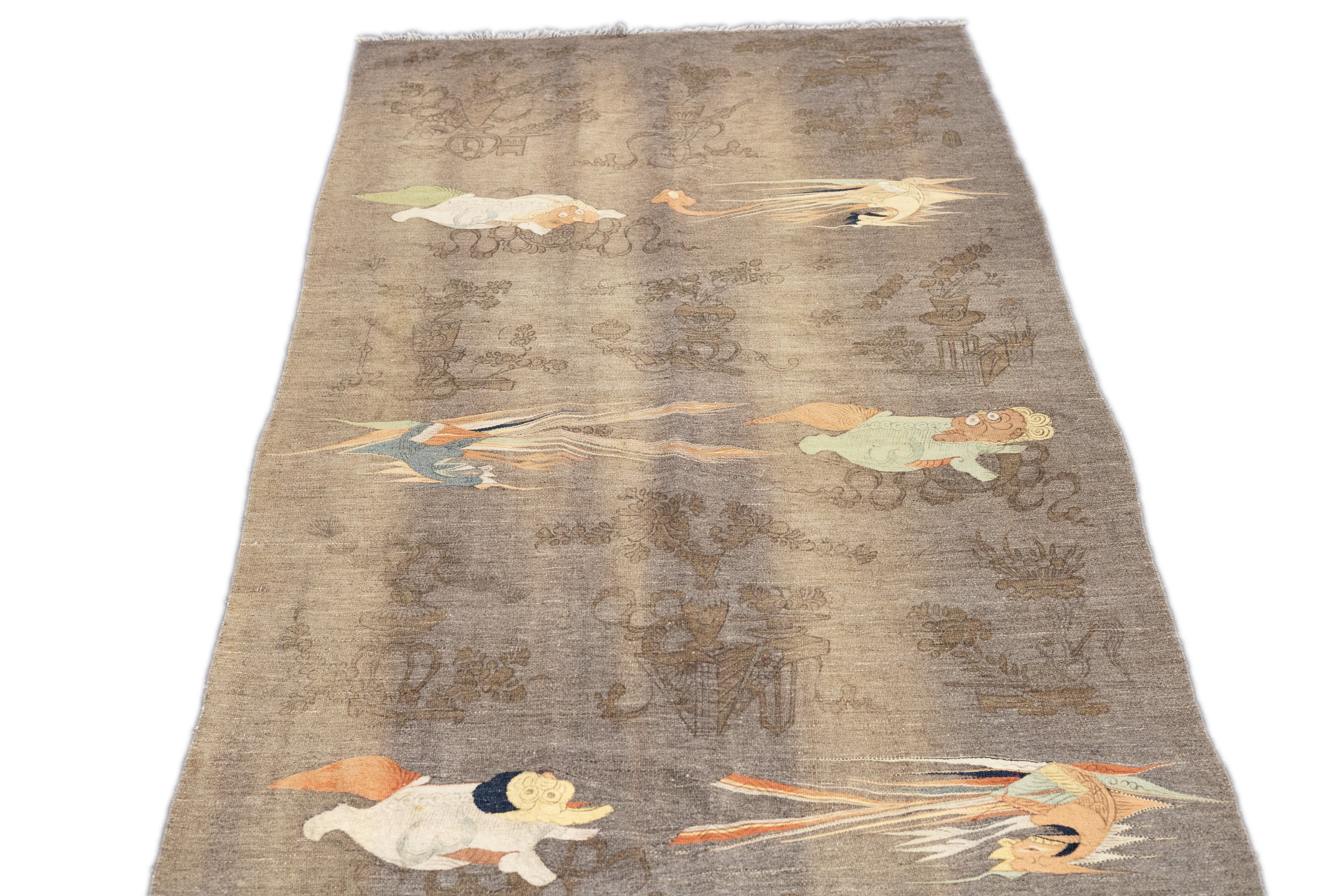 Fine Vintage Turkish Flat Weave Rug 3'11'' x 8'3''