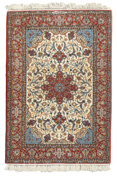 Extremely Fine Isfahan Wool & Silk Rug 3'8'' x 5'3''