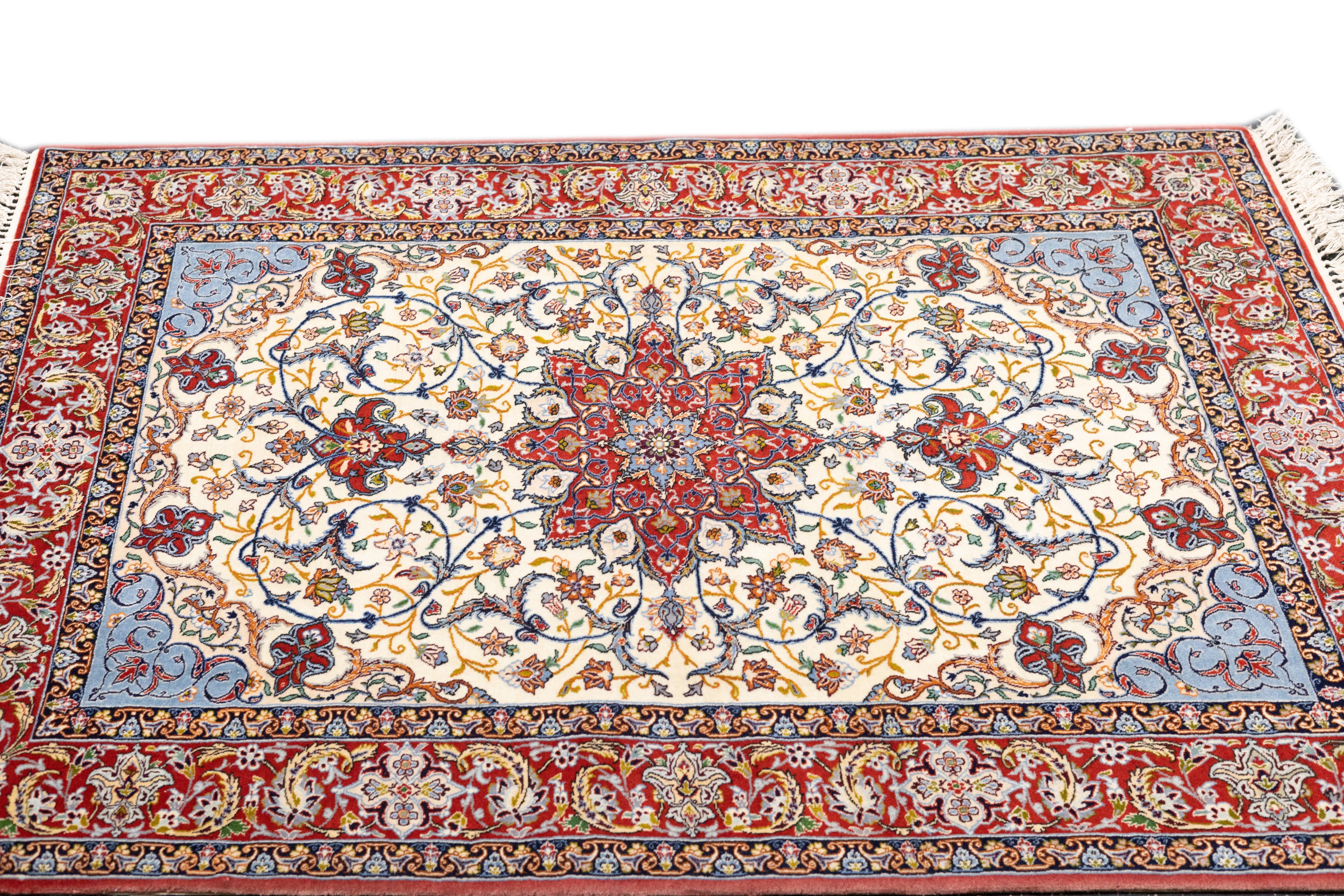 Extremely Fine Isfahan Wool & Silk Rug 3'8'' x 5'3''