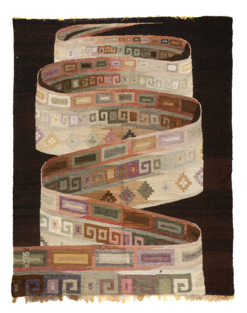 Fine Vintage Turkish Kilim Rug 4'0