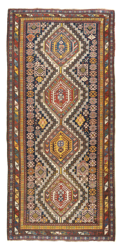 Antique Caucasian Kuba Rug 4'9'' x 10'0