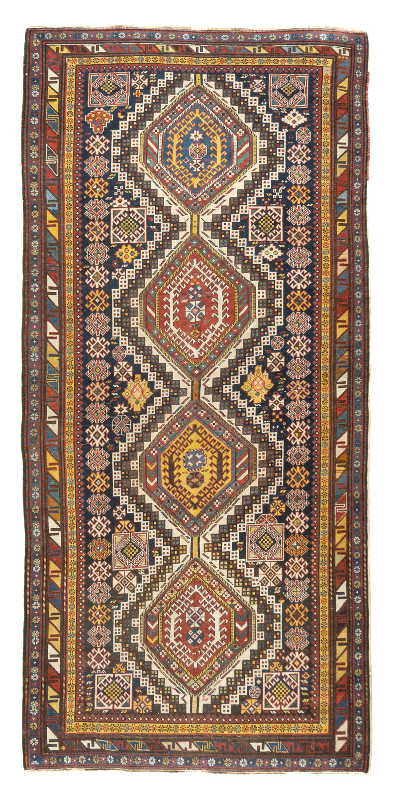 Antique Caucasian Kuba Rug 4'9'' x 10'0