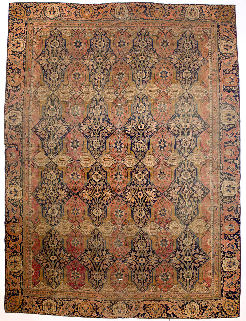 Antique Mohtasham Kashan Rug 9' 2