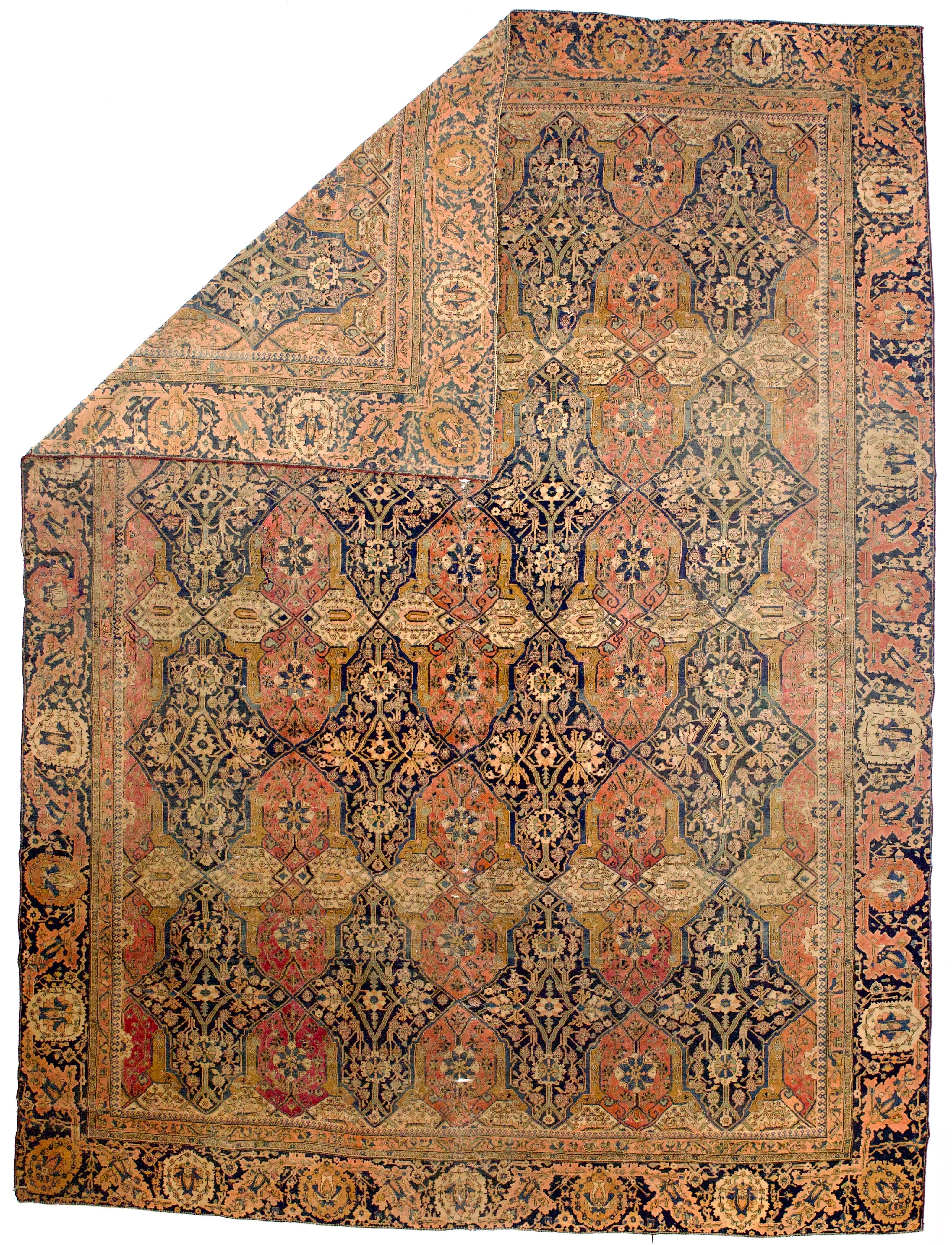 Antique Mohtasham Kashan Rug 9' 2" x 12' 5''