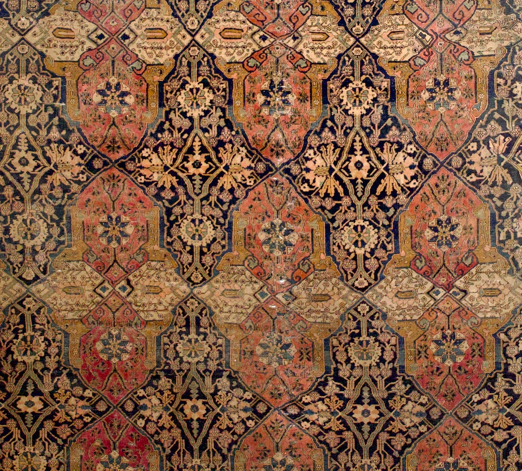 Antique Mohtasham Kashan Rug 9' 2" x 12' 5''