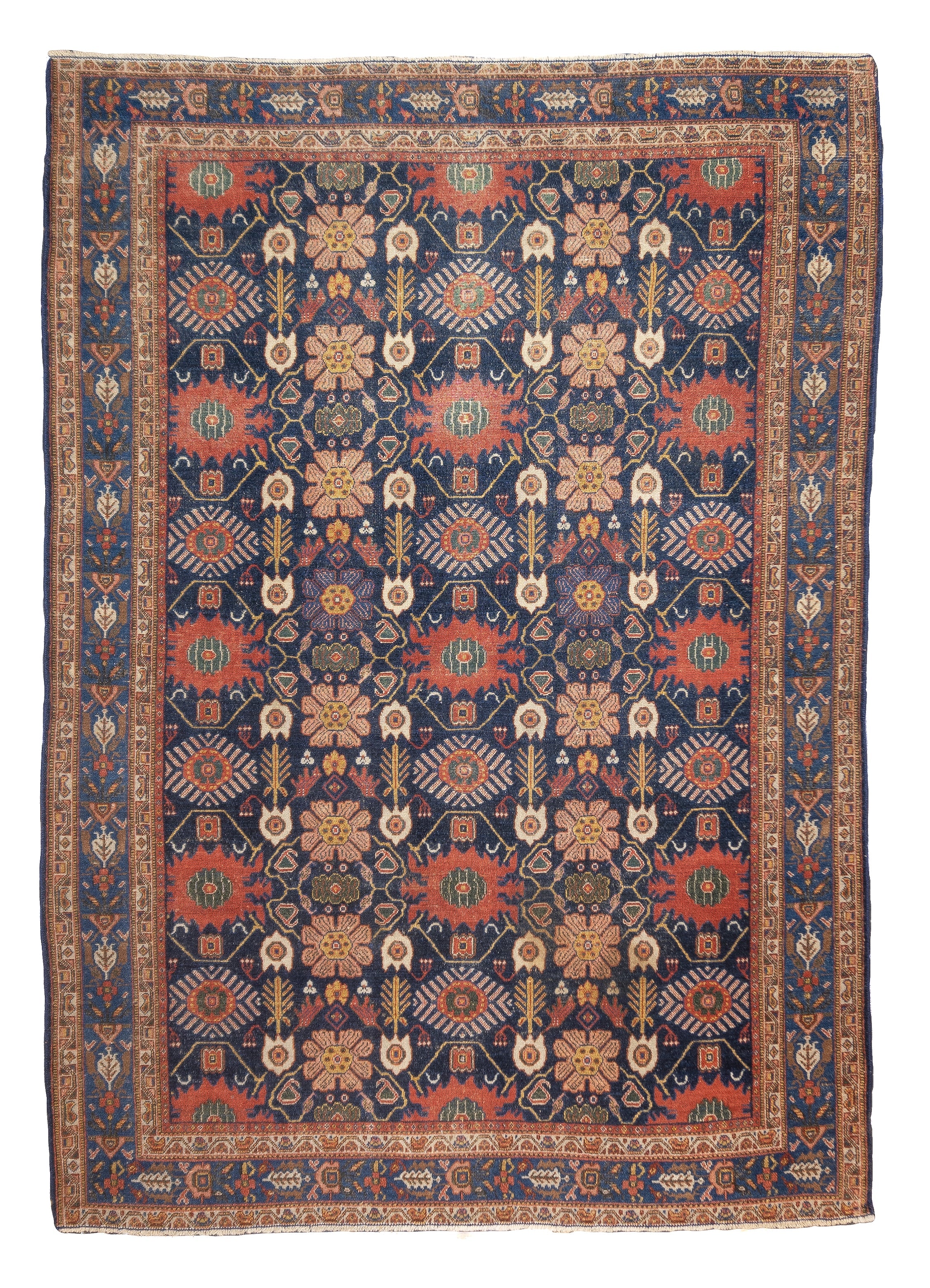 Fine Antique  Senneh Wool Rug 4' 6" x 6' 5"