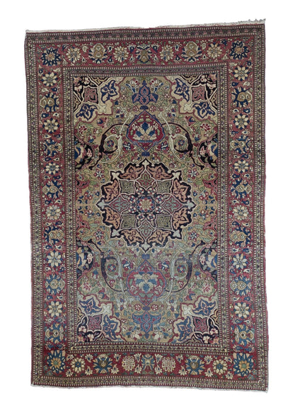 Fine Antique Persian Tehran Rug 4'6