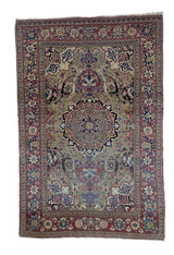 Fine Antique Persian Tehran Rug 4'6" x 6' 10"