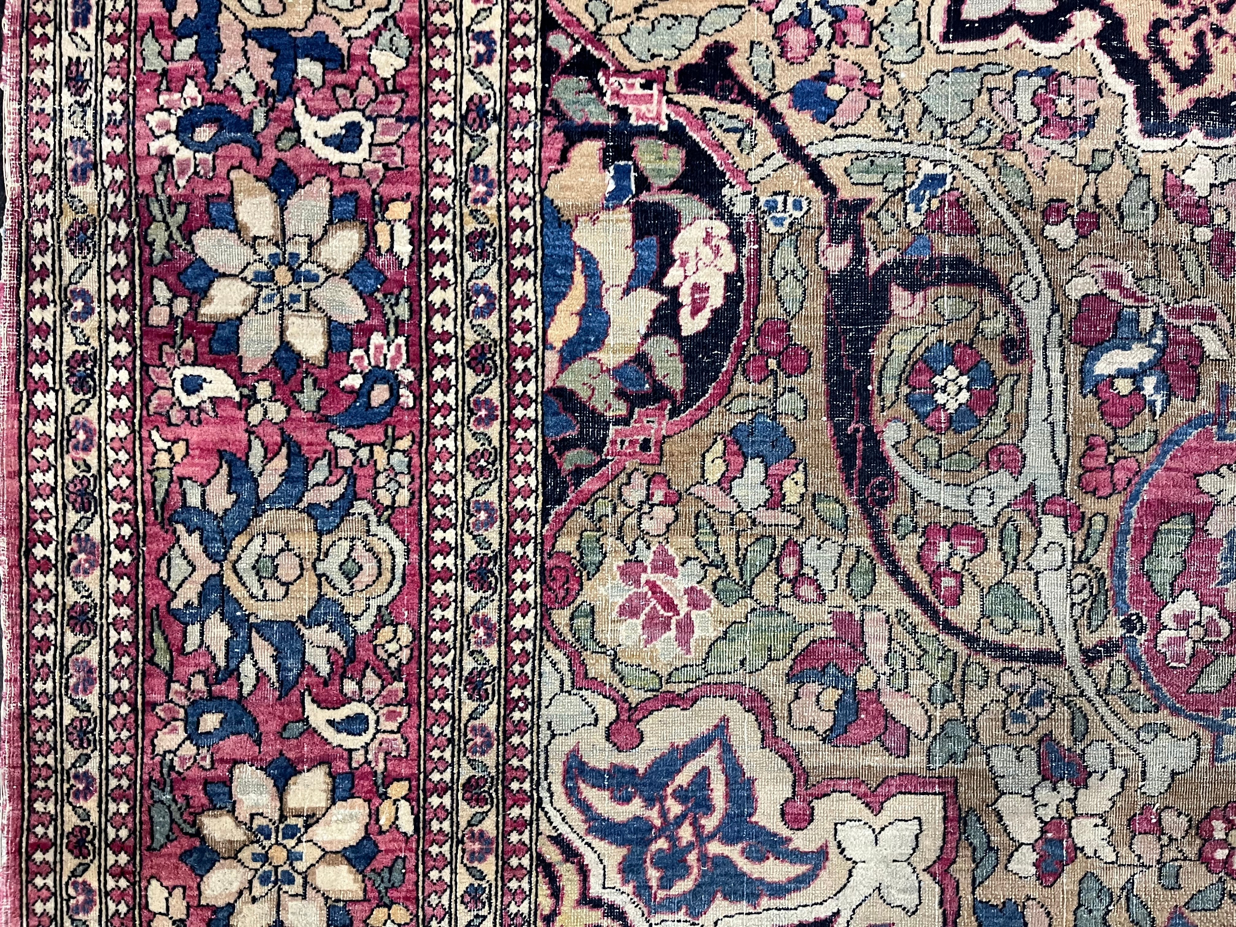 Fine Antique Persian Tehran Rug 4'6" x 6' 10"