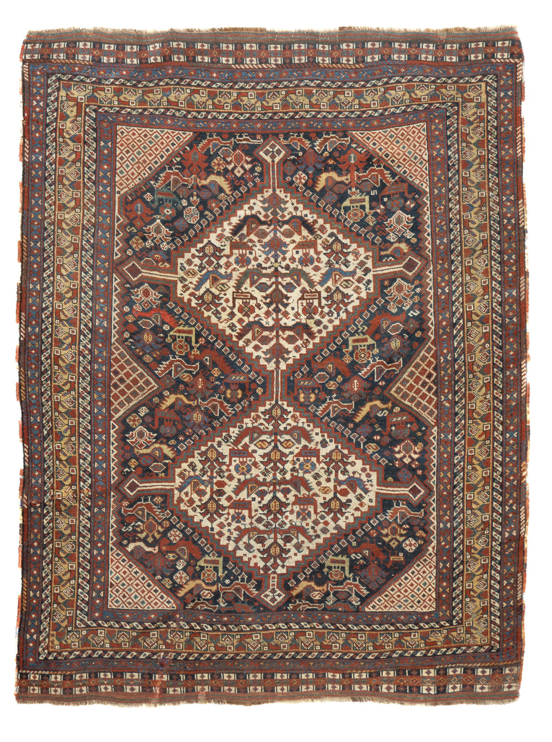 Antique Qashqai Rug 4'9'' x 6'4''