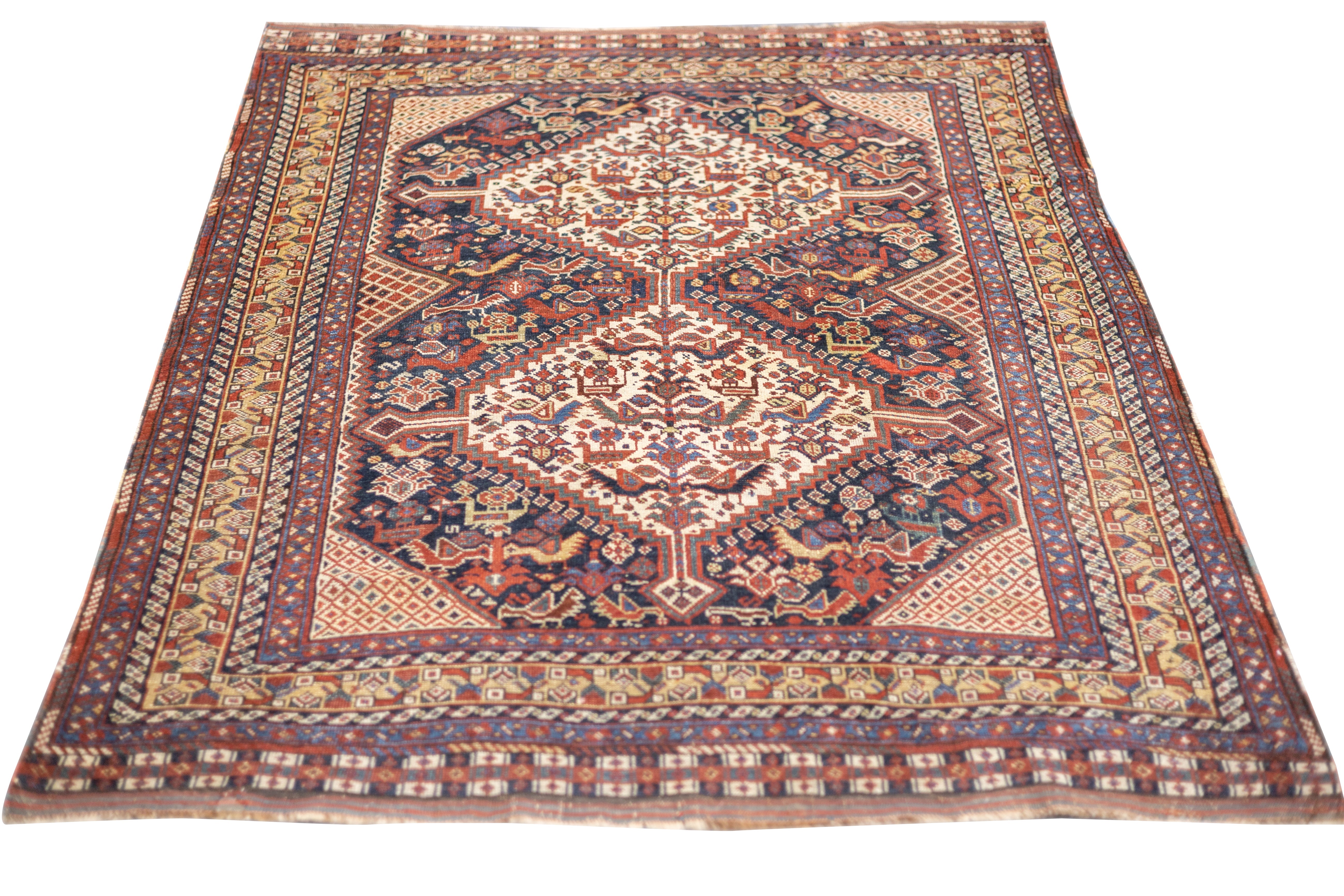 Antique Qashqai Rug 4'9'' x 6'4''