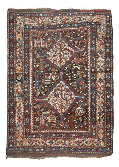 Antique Qashqai Rug 4'7'' x 6'5''