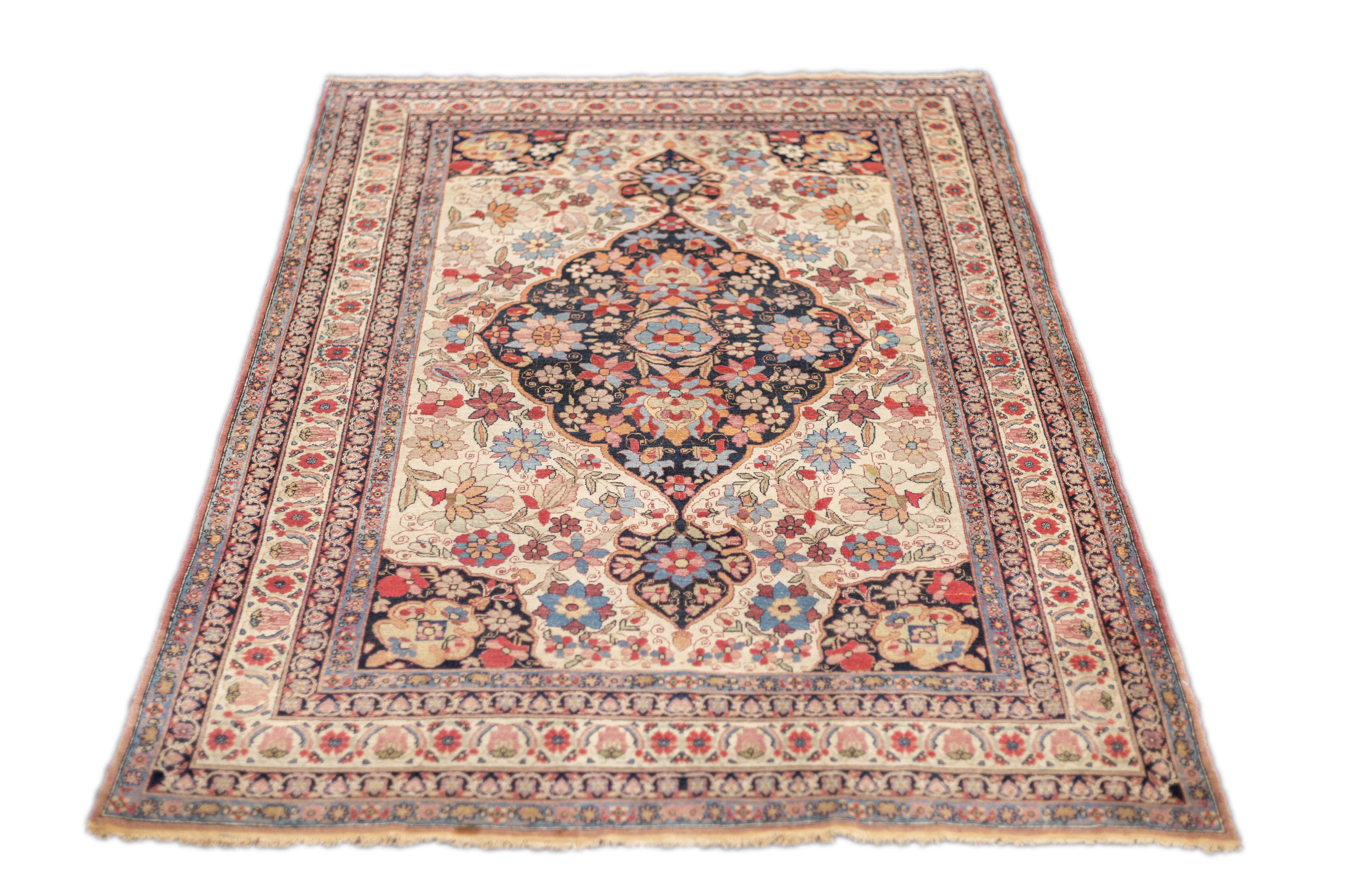 Antique Lavar Kerman Rug 4'2'' x 6'2''