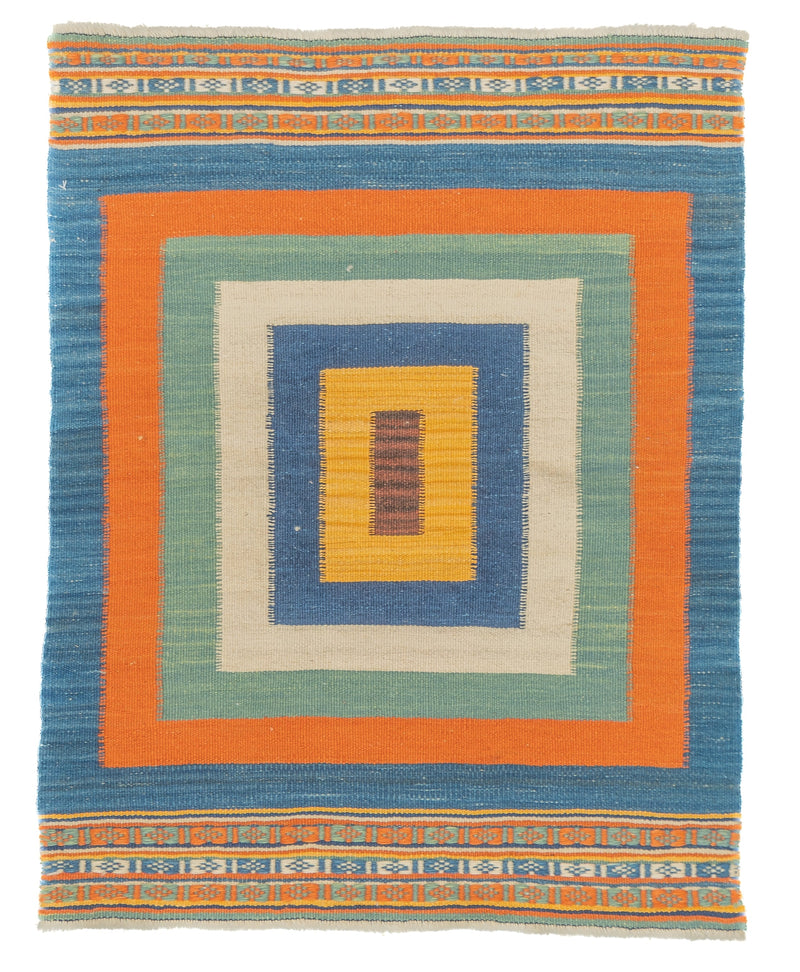 Antique Turkish Flat Weave Kilim Rug 2'4'' x 2'11''