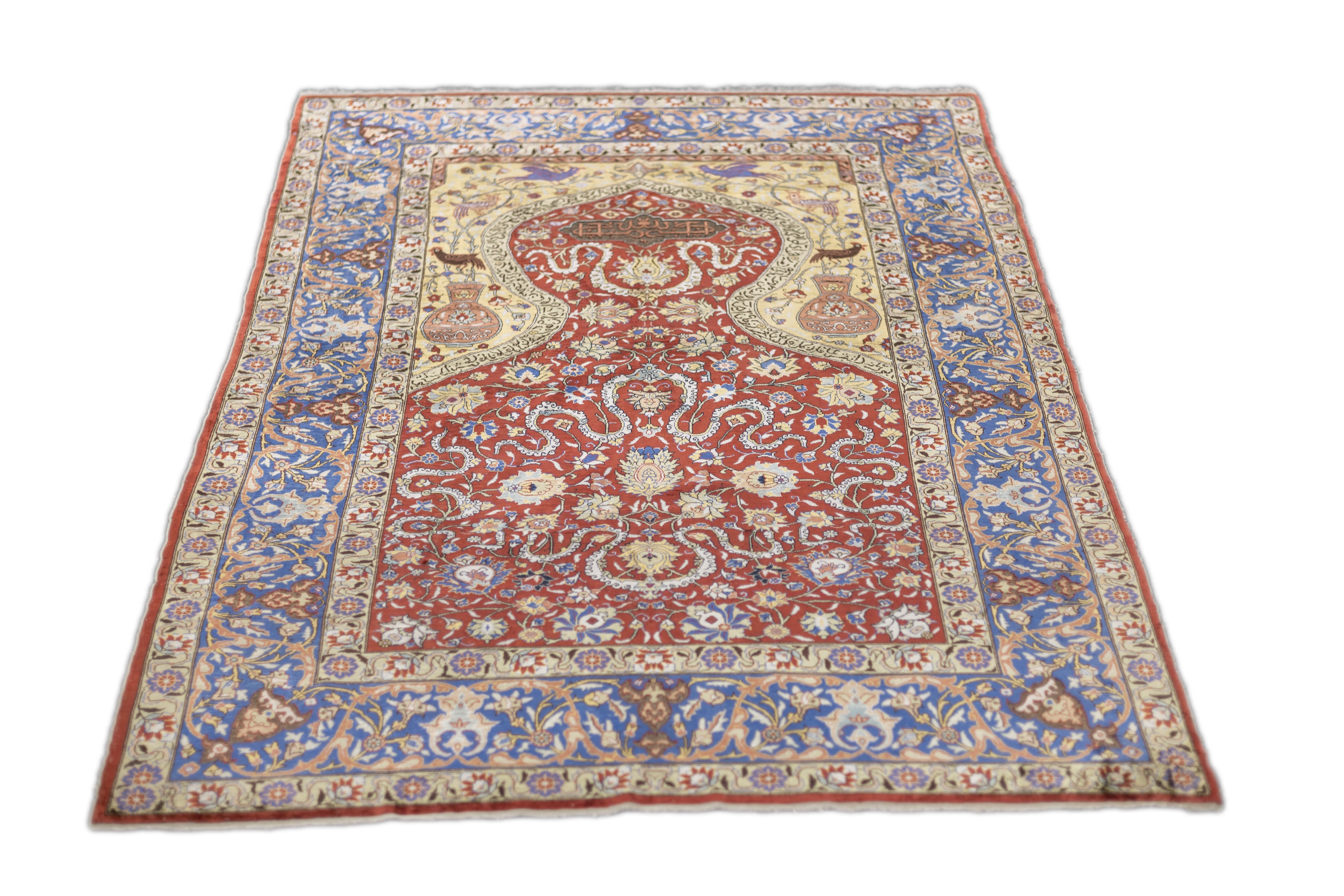Antique Silk Hereke Rug 4' 4'' x 6' 3"
