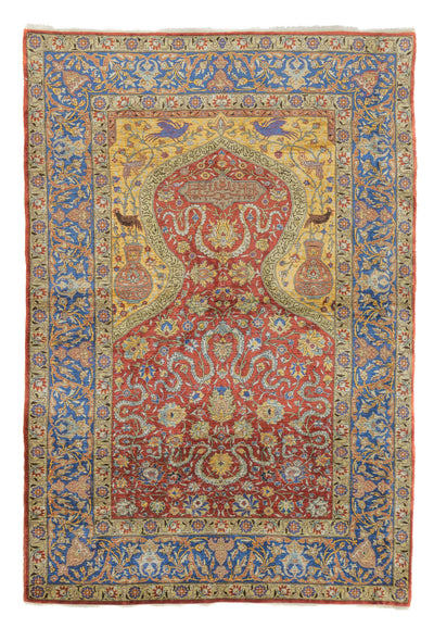 Antique Silk Hereke Rug 4' 4'' x 6' 3