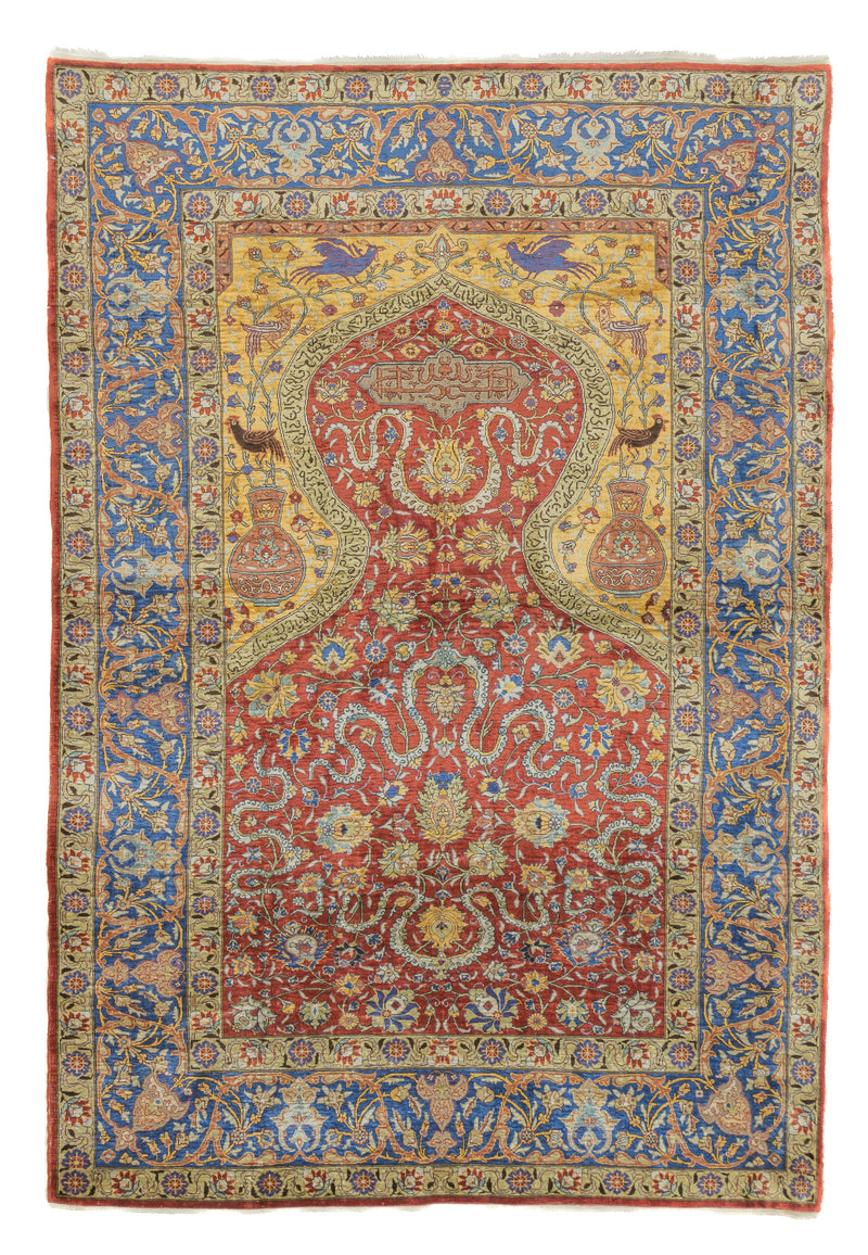 Antique Silk Hereke Rug 4' 4'' x 6' 3