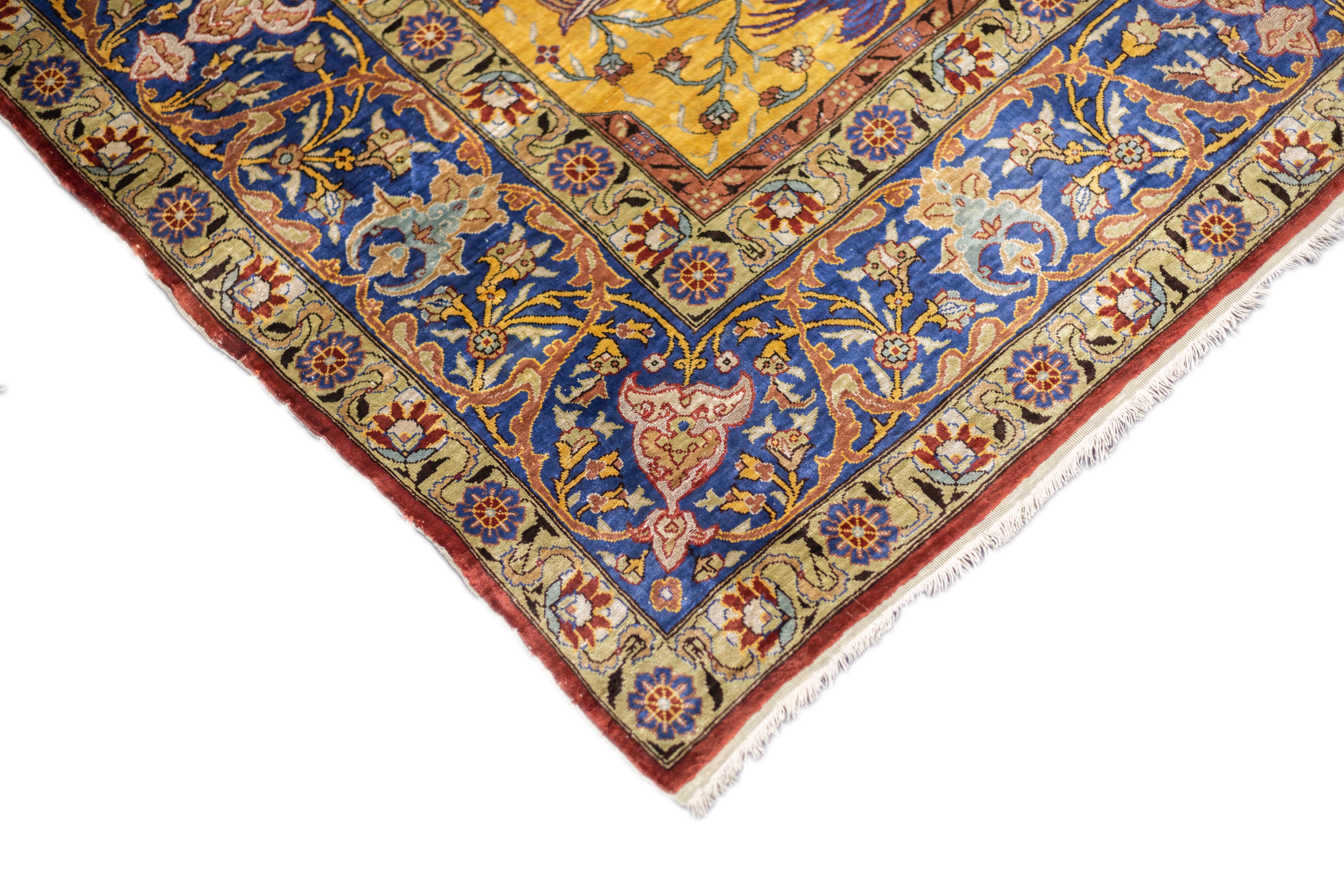 Antique Silk Hereke Rug 4' 4'' x 6' 3"