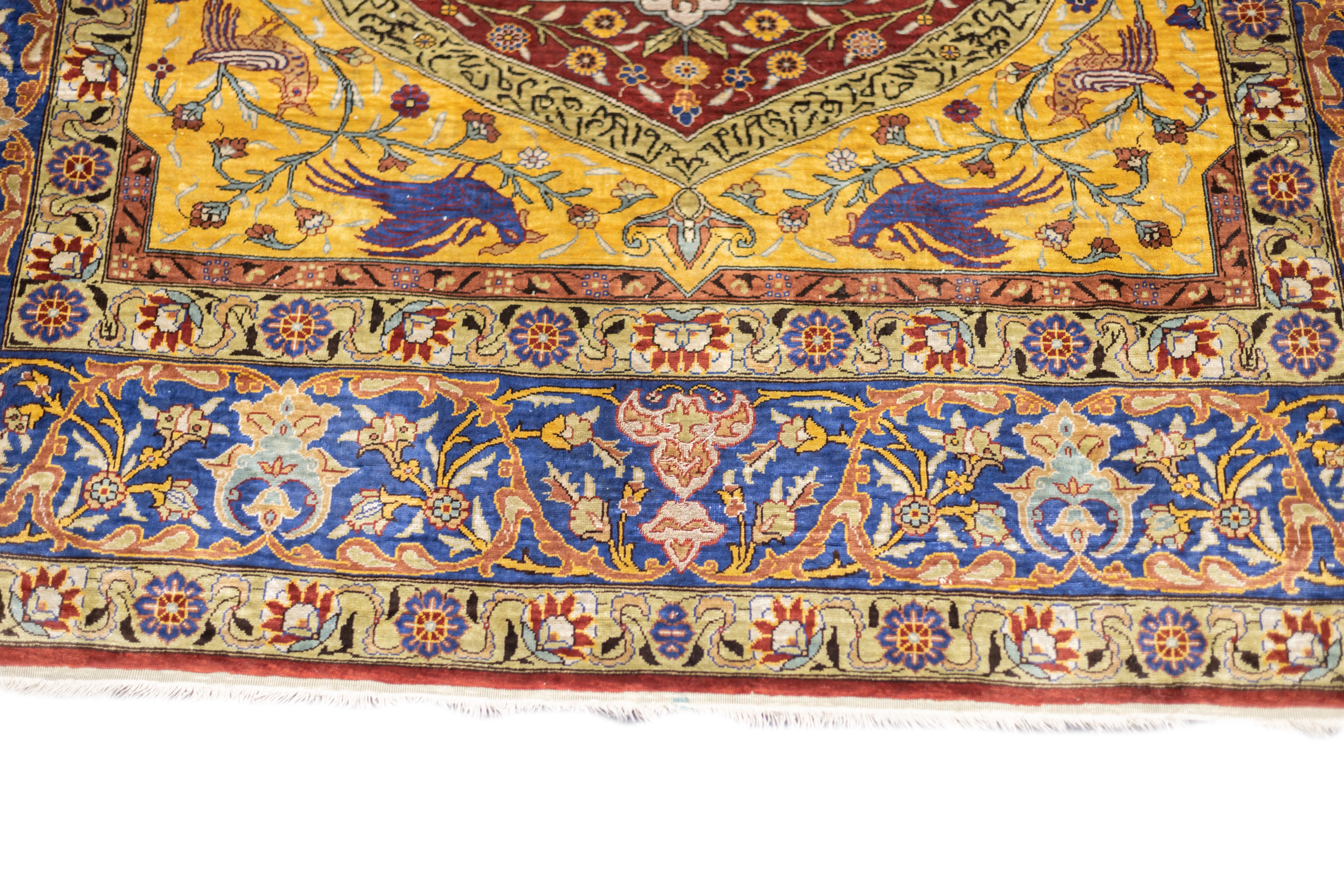 Antique Silk Hereke Rug 4' 4'' x 6' 3"