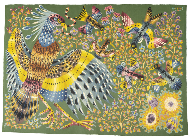 Fine Mid Century French Tapestry Signed Perrot 5'3