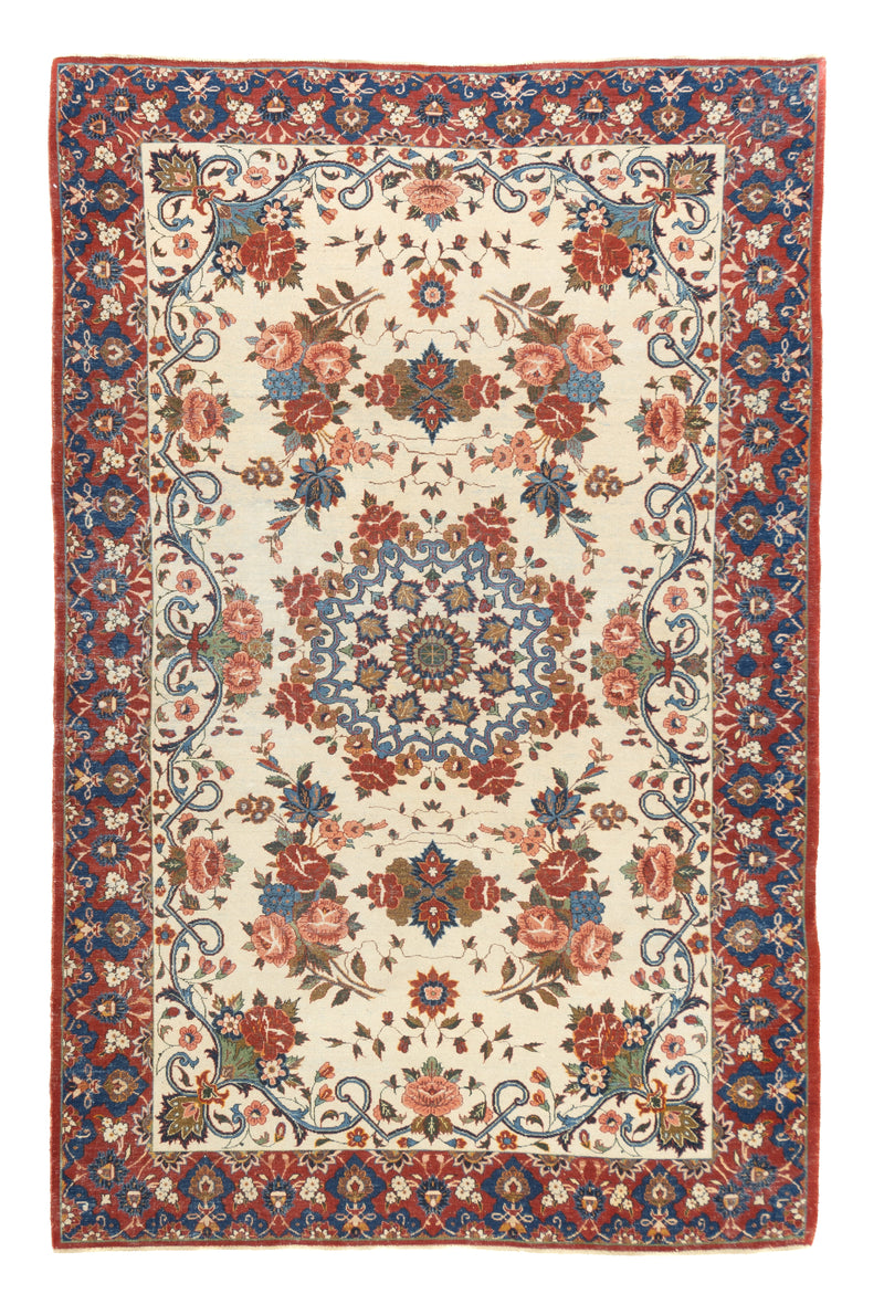Antique Isfahan Rug 5'0