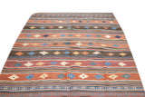 Fine Antique Qashqai Kilim Rug 5'5'' x 8'2''