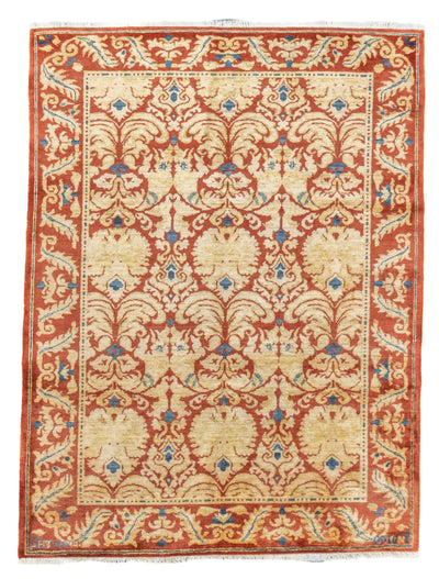 Fine Vintage Art & Craft Design Wool Rug 4'11'' x 6'6''