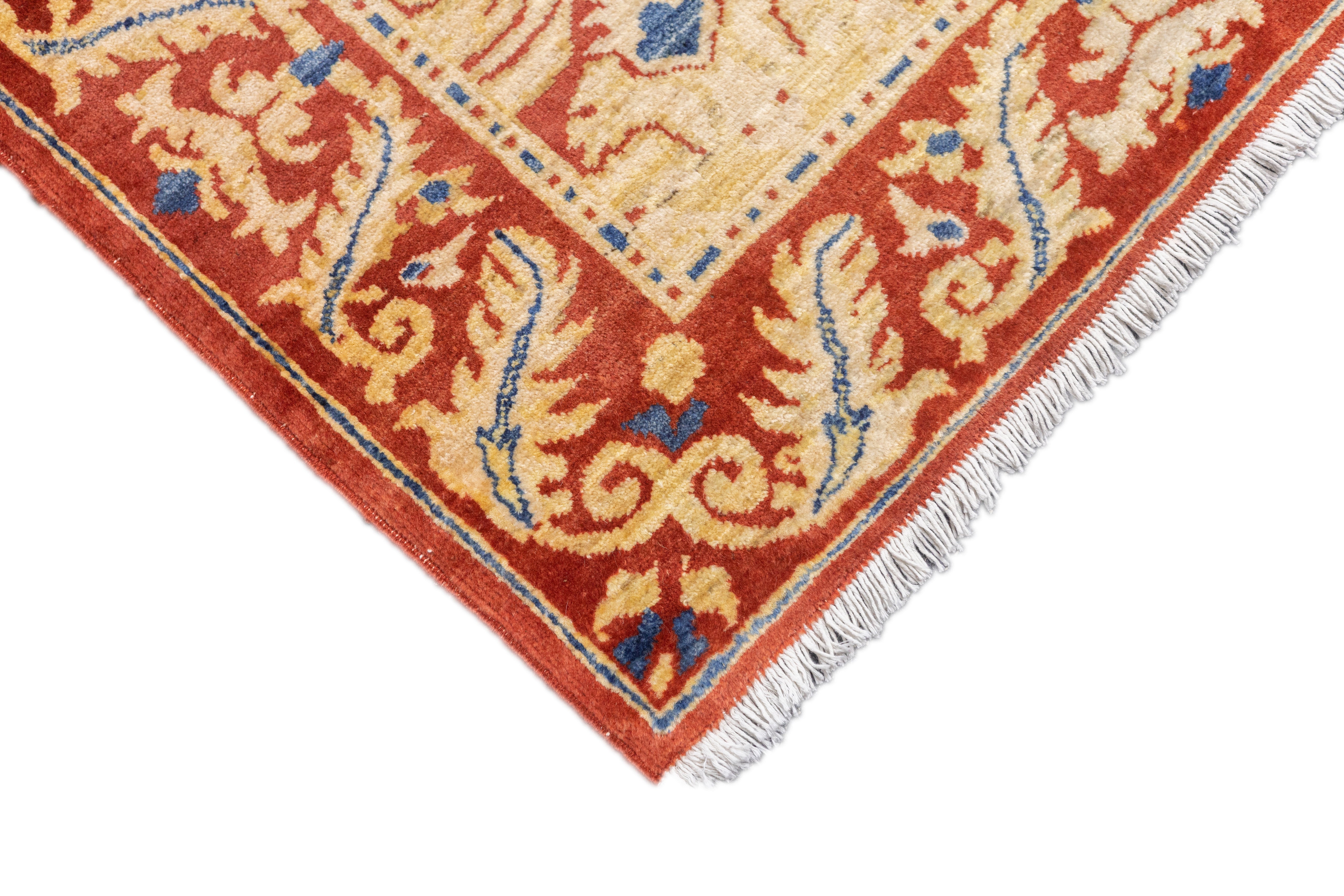 Fine Vintage Art & Craft Design Wool Rug 4'11'' x 6'6''