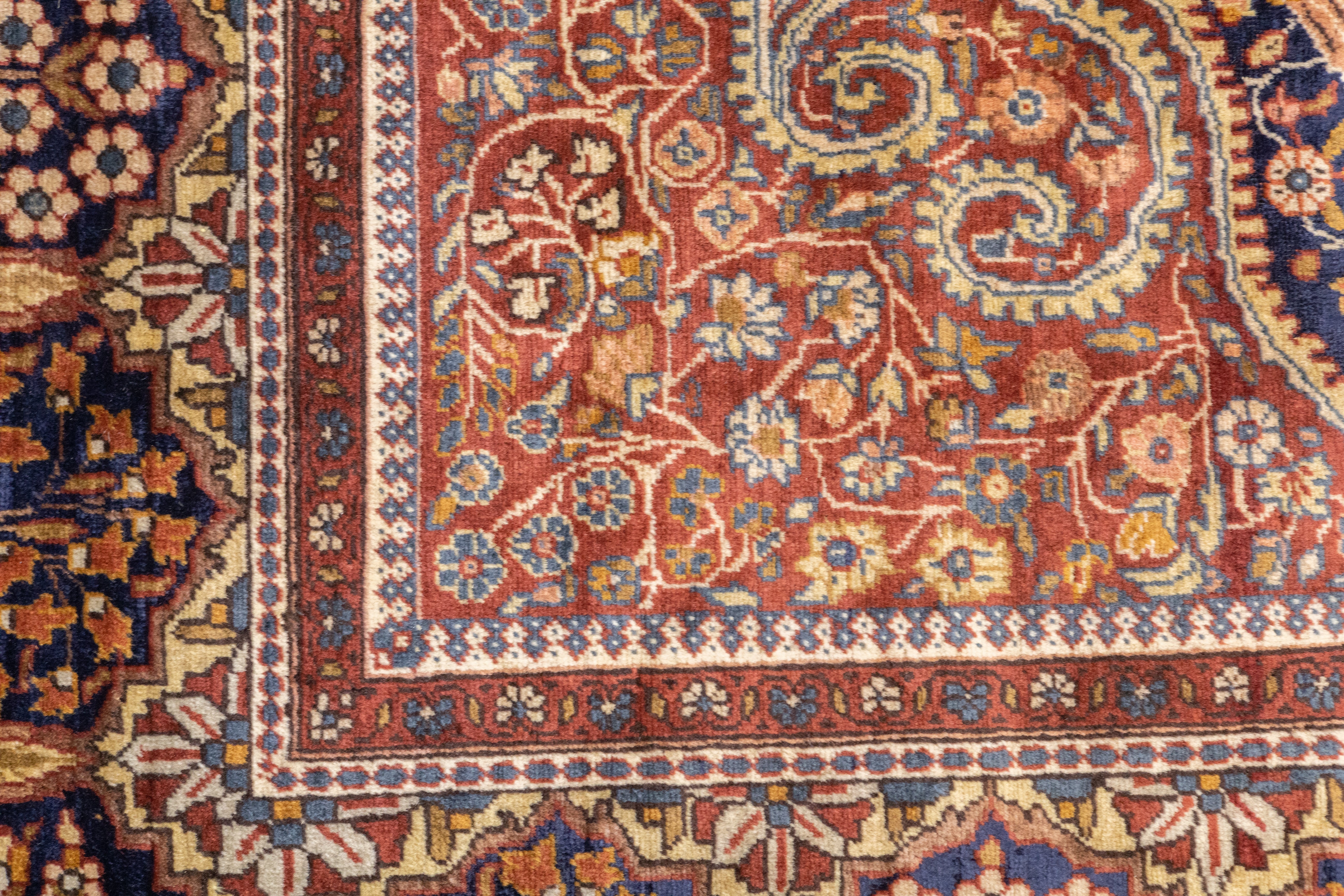 Antique Dabir Kashan Manchester Rug 5'0" x 6'11''