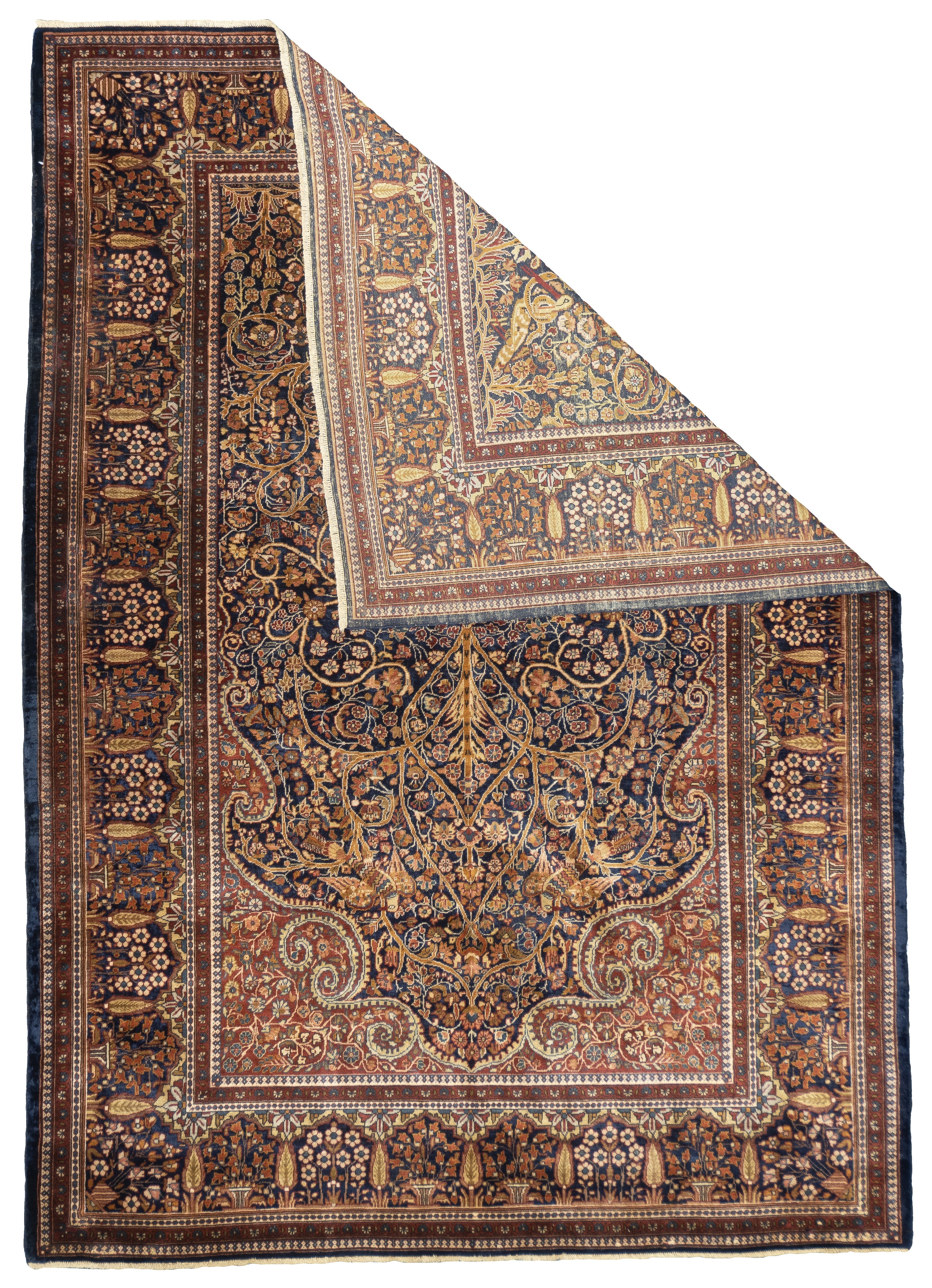 Antique Dabir Kashan Manchester Rug 5'0" x 6'11''