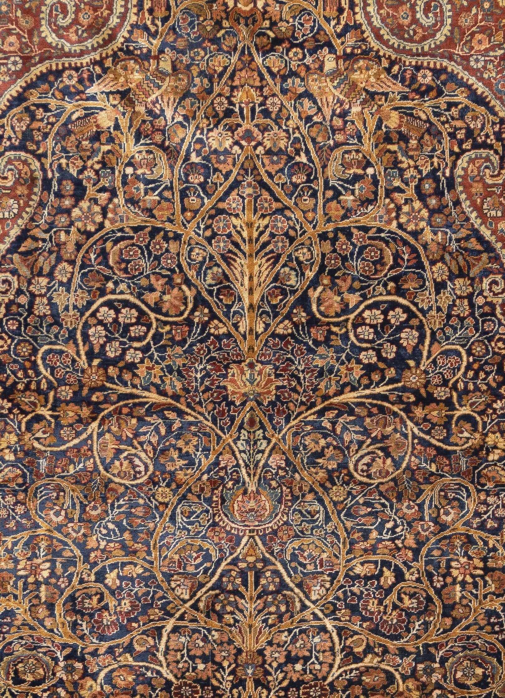 Antique Dabir Kashan Manchester Rug 5'0" x 6'11''