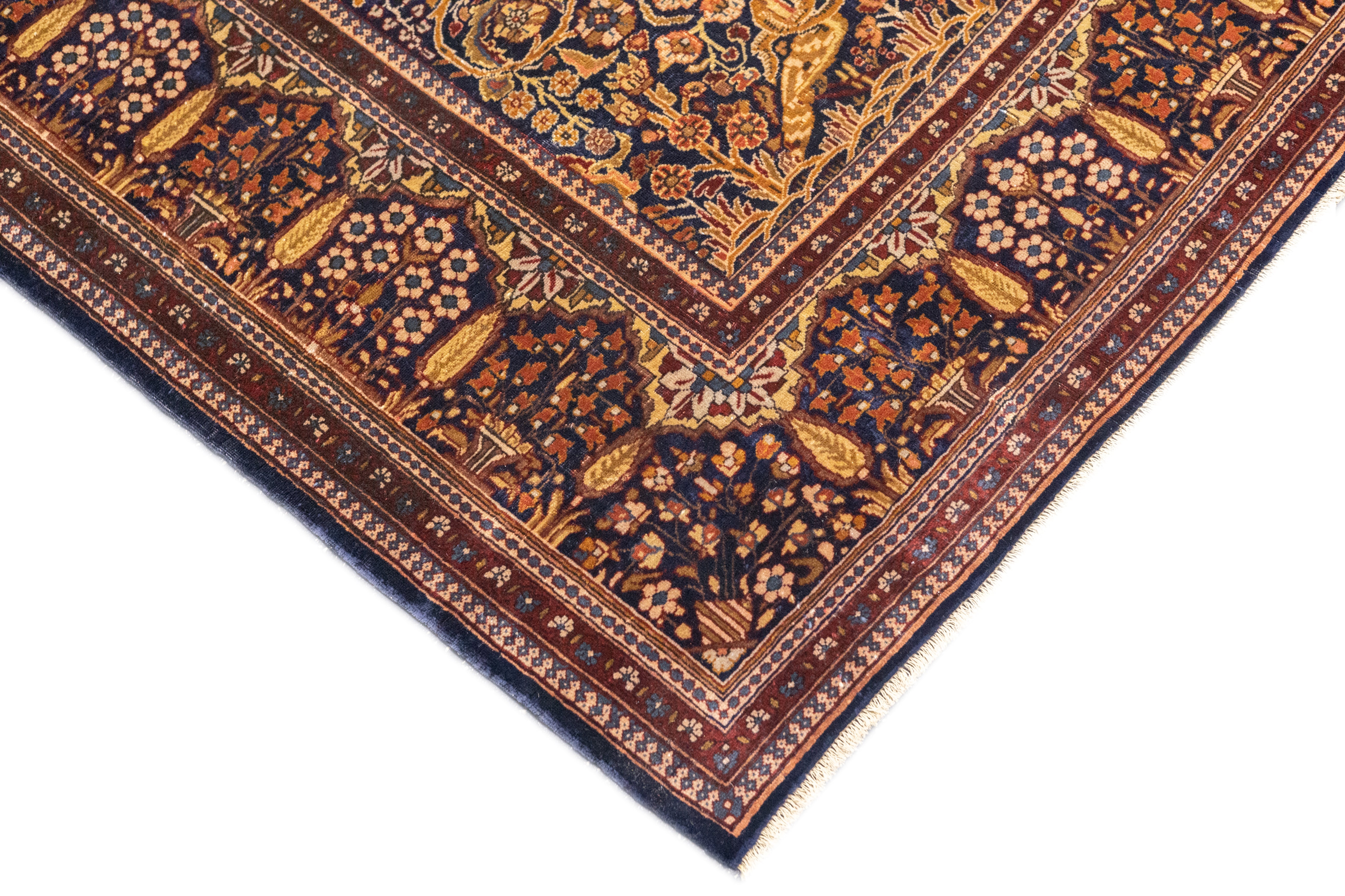 Antique Dabir Kashan Manchester Rug 5'0" x 6'11''