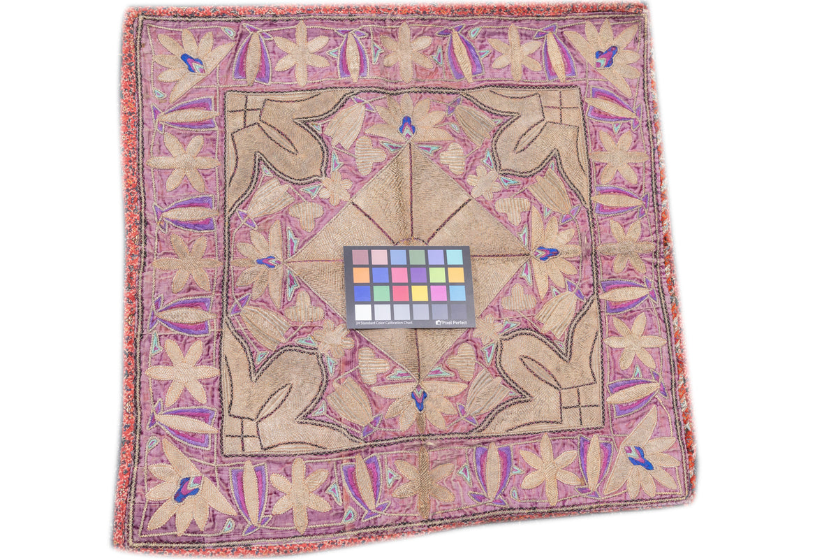 Antique Greek Island Textile Rug 2'2'' x 2'2''