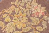 Vintage French Needle Point Rug 1'1'' x 1'2''
