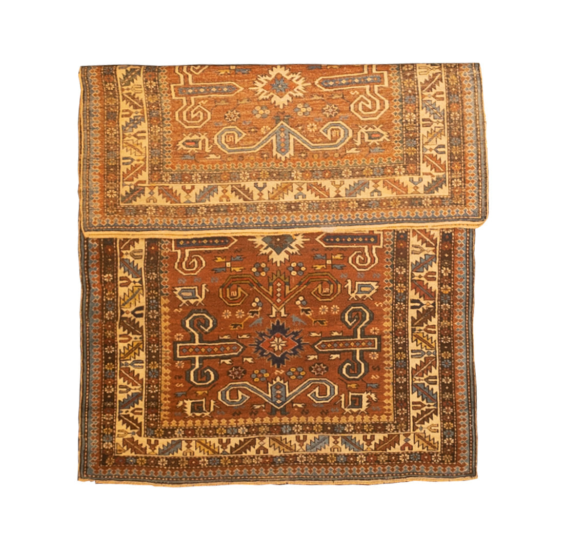 Antique Cacasian Perpedil Rug 3'4" x 4'9"