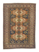 Antique Caucasian Lezgi Rug 3' 8" x 5' 3"