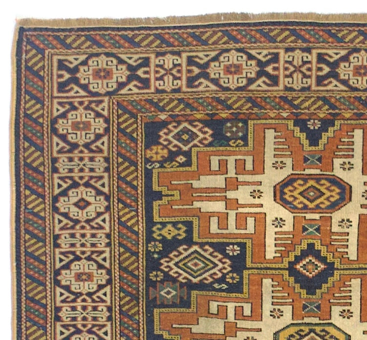 Antique Caucasian Lezgi Rug 3' 8" x 5' 3"