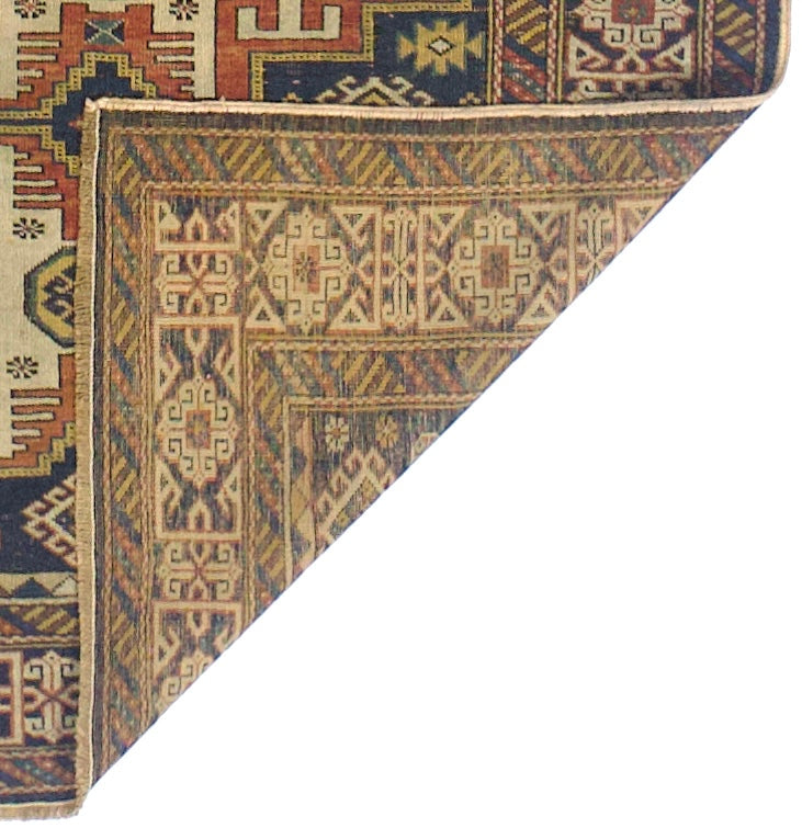 Antique Caucasian Lezgi Rug 3' 8" x 5' 3"