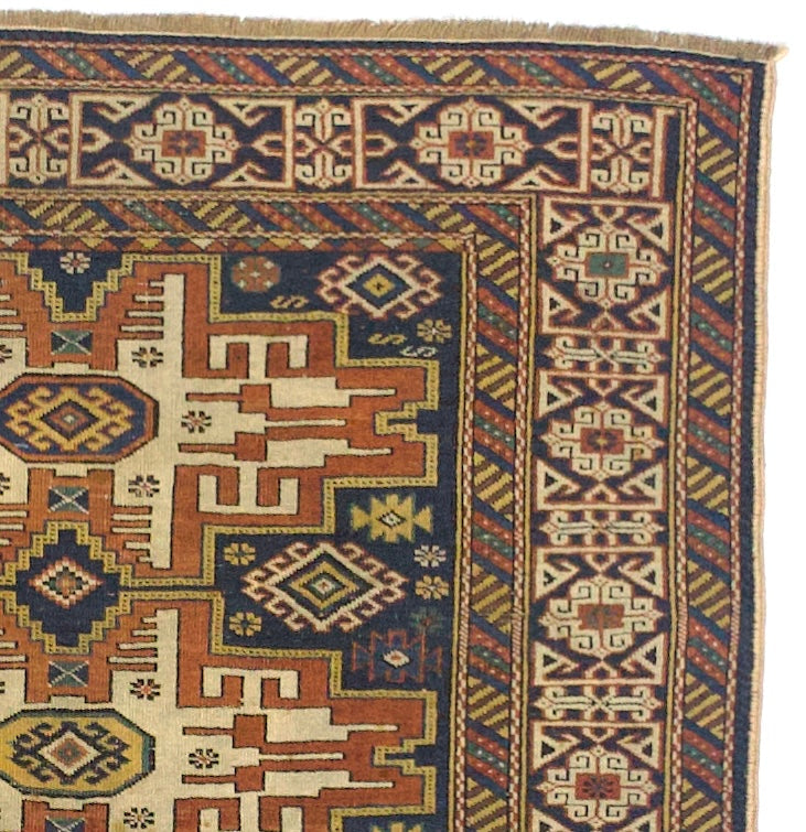 Antique Caucasian Lezgi Rug 3' 8" x 5' 3"