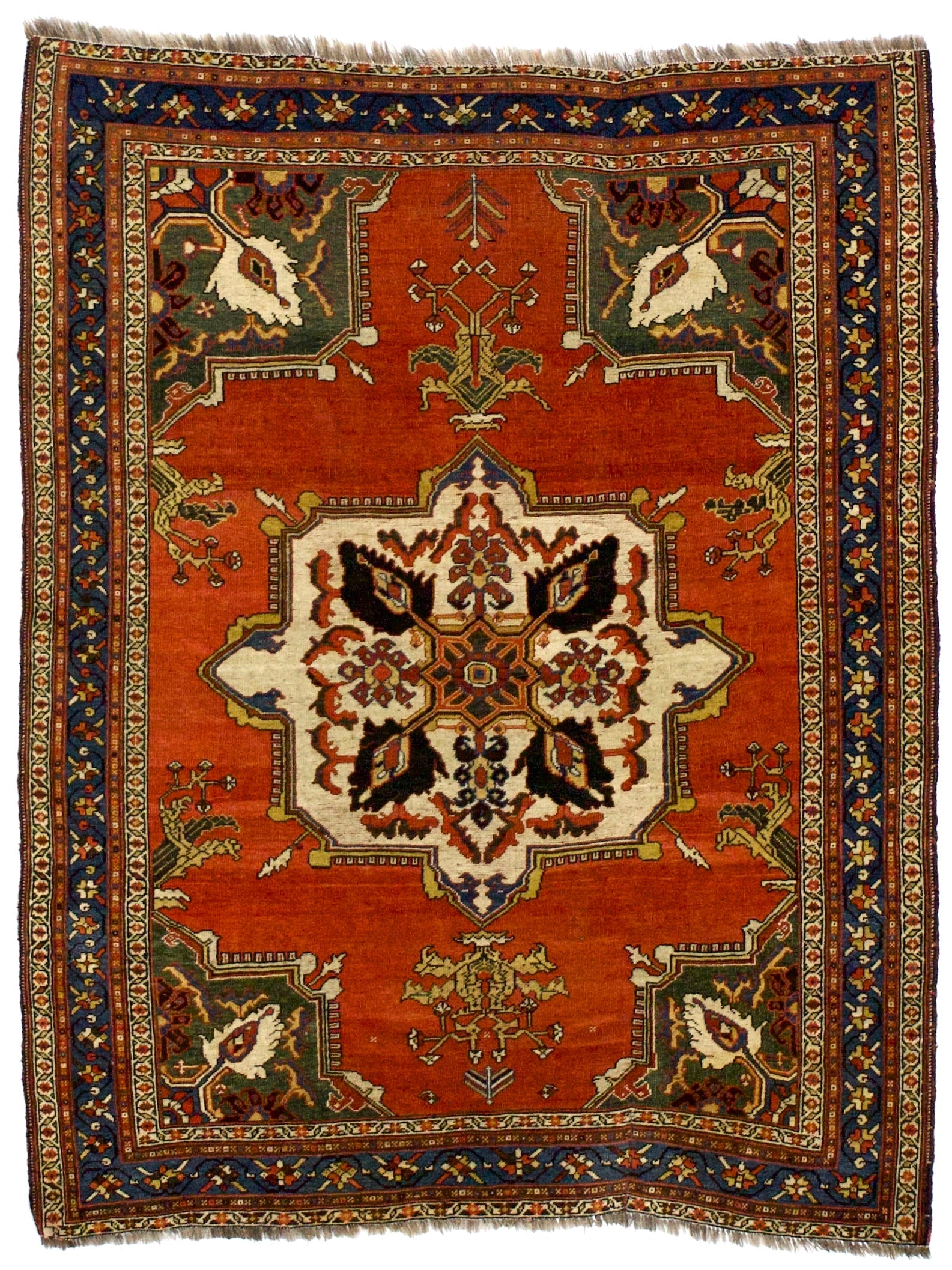 Antique Tribal Qashqai Rug 4' 7'' x 5' 9"