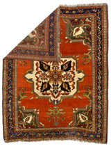 Antique Tribal Qashqai Rug 4' 7'' x 5' 9"