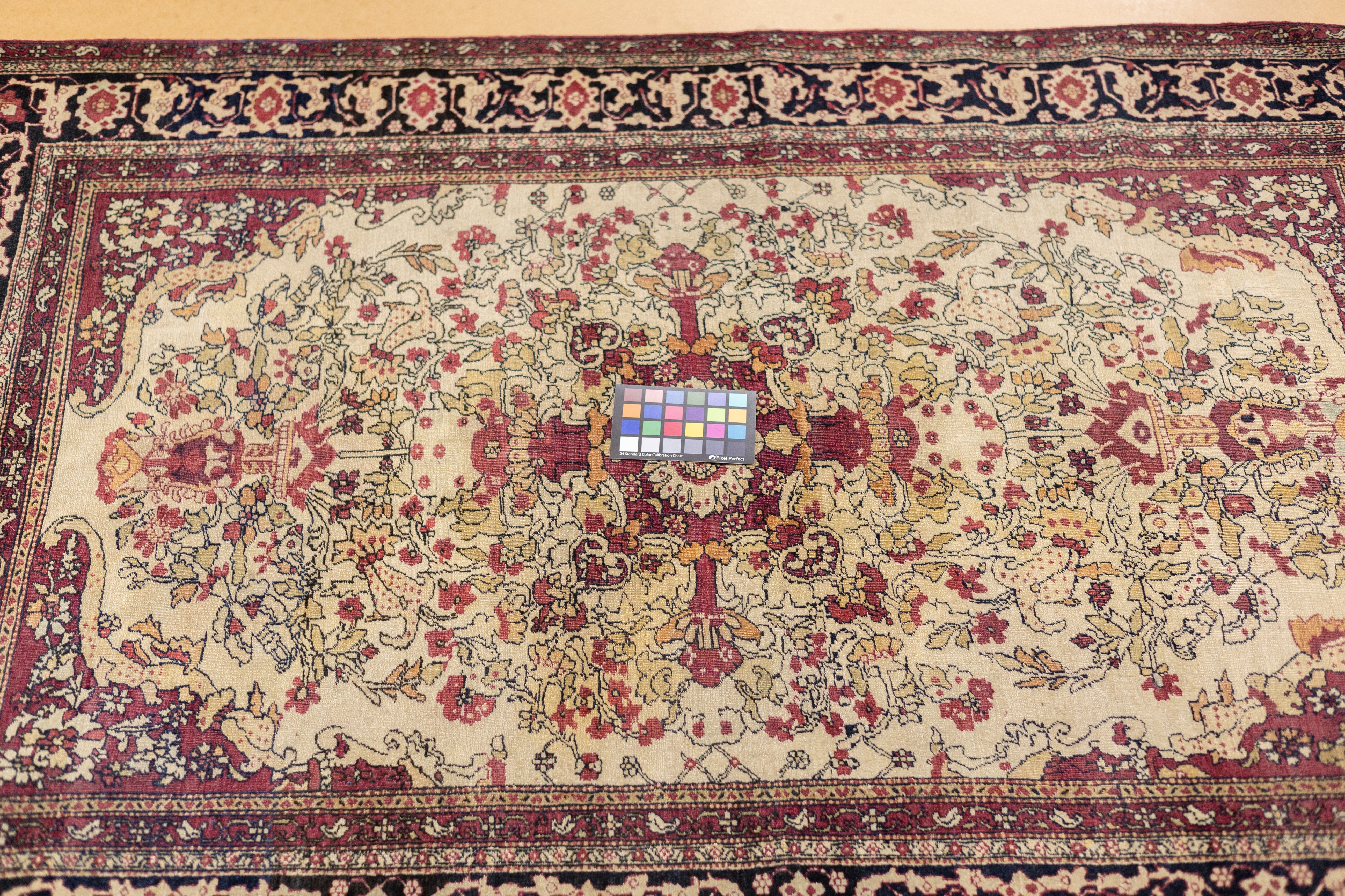 Fine Antique  Lavar Kerman SIgned by Master Weaver Rug 4'6" x 6'8"