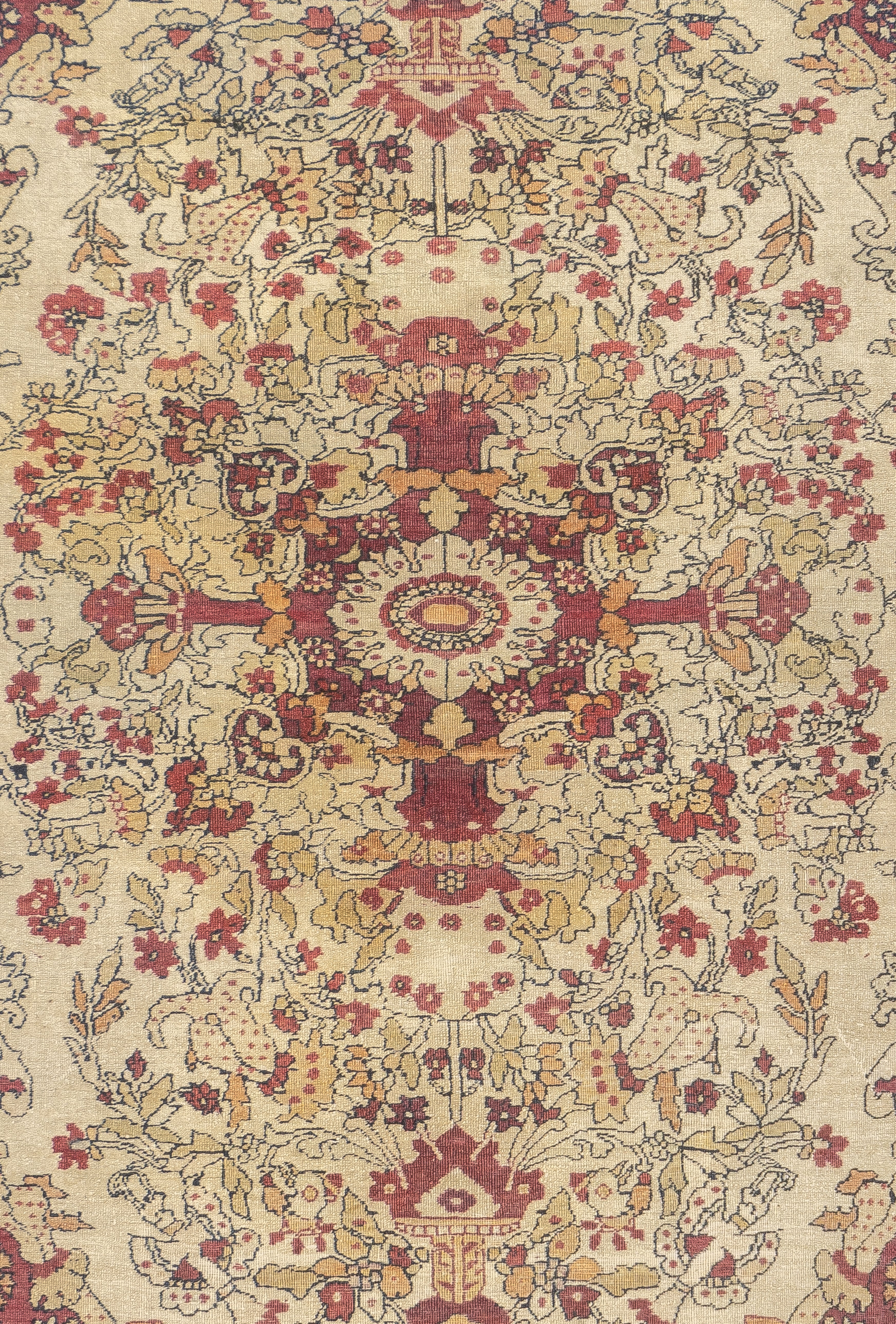 Fine Antique  Lavar Kerman SIgned by Master Weaver Rug 4'6" x 6'8"